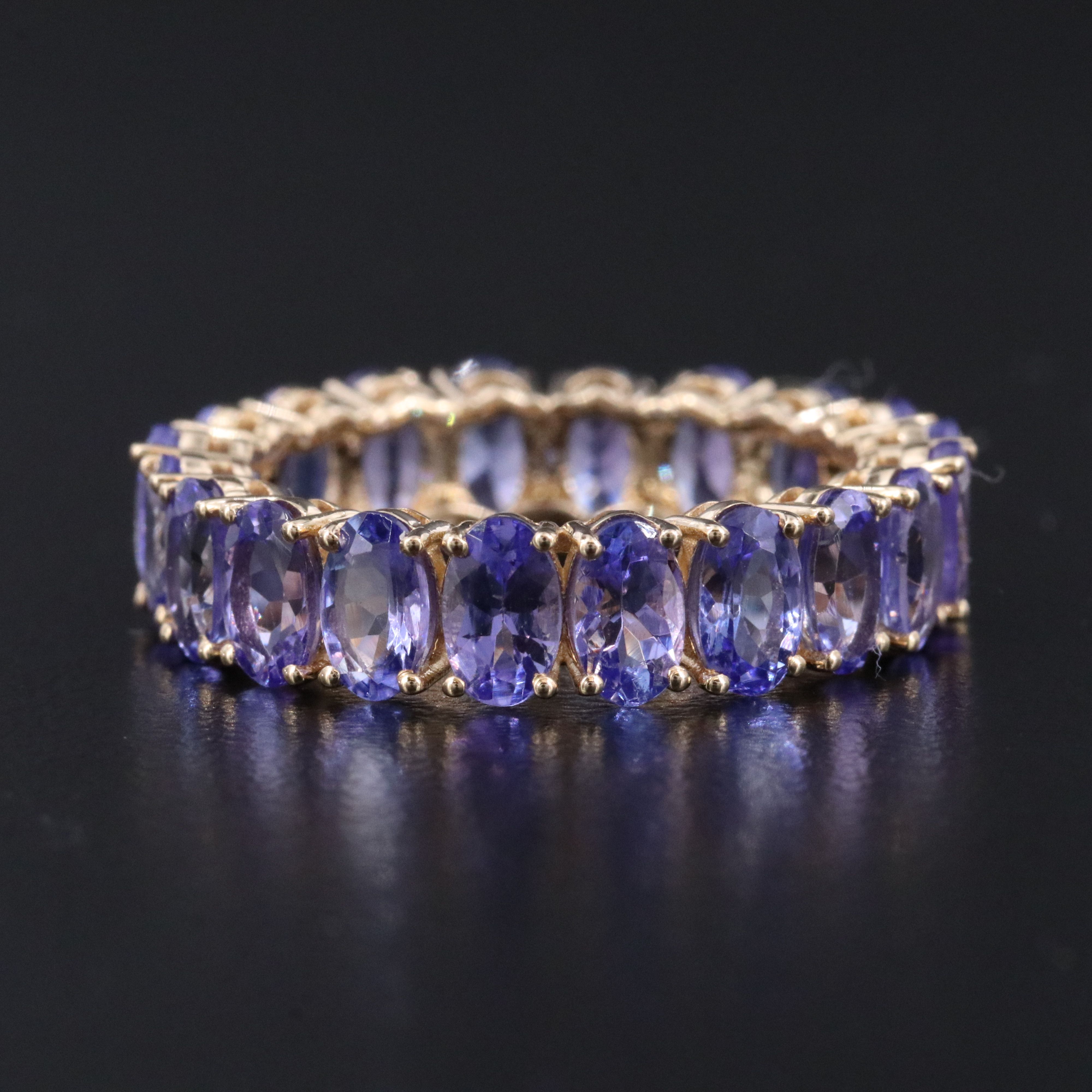 14K 5.61 CTW Tanzanite Eternity Band