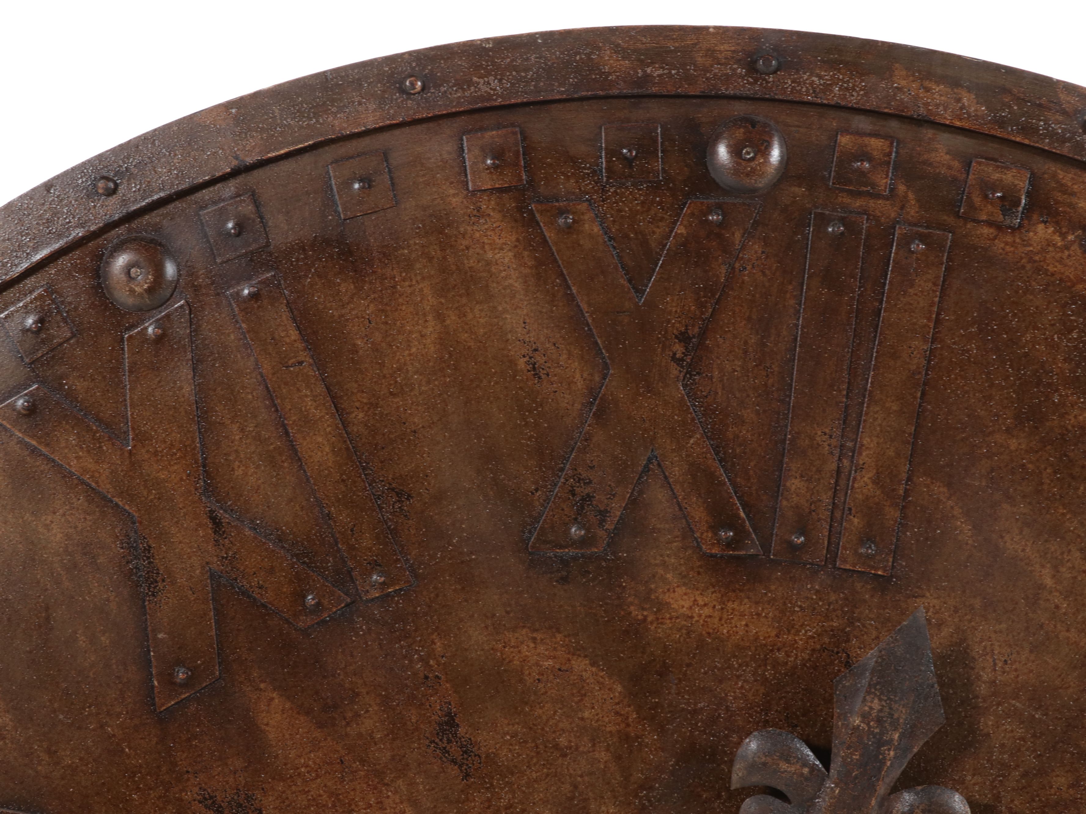 Arhaus Distressed Large Metal Decorative Wall Clock