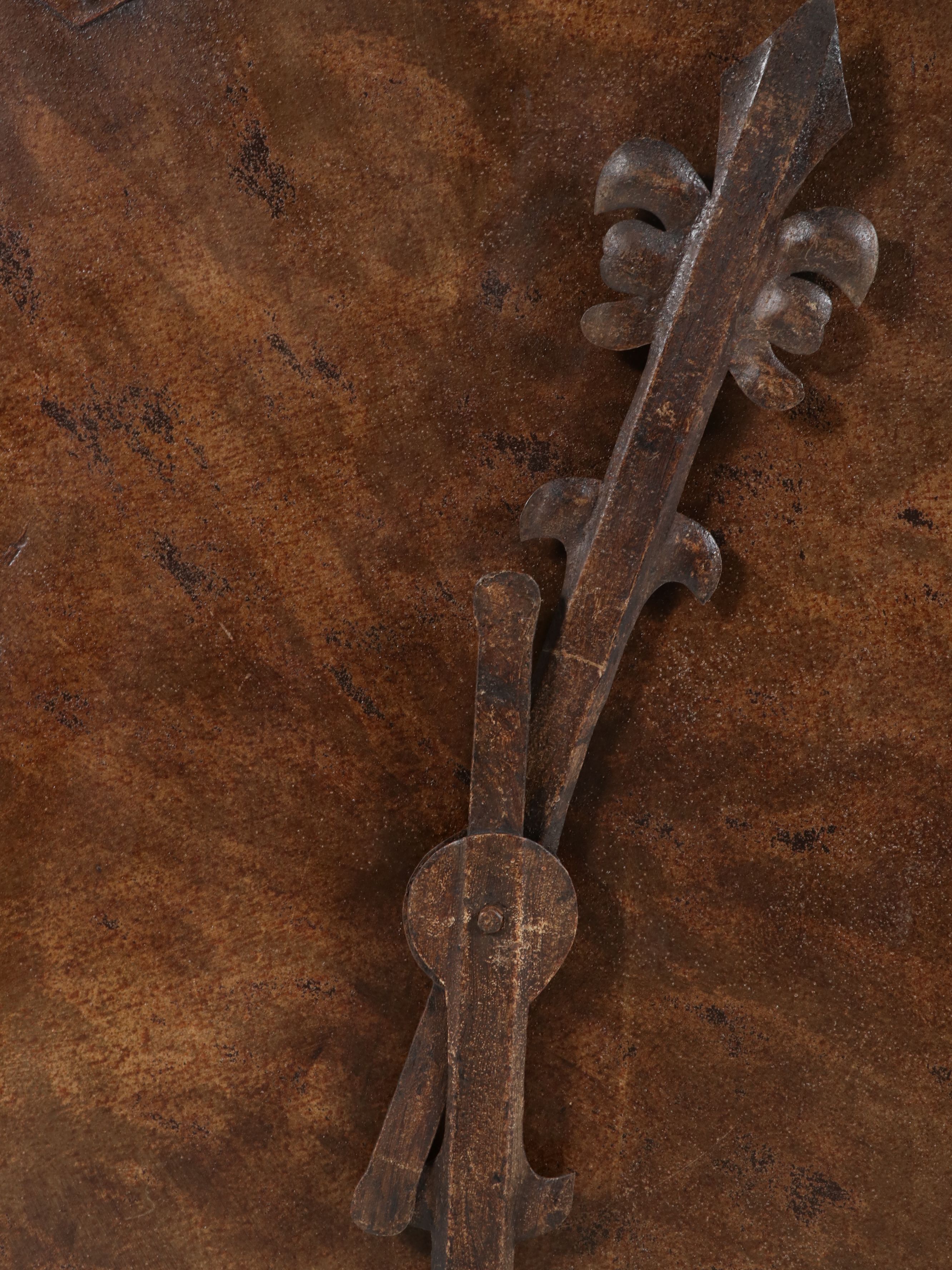 Arhaus Distressed Large Metal Decorative Wall Clock