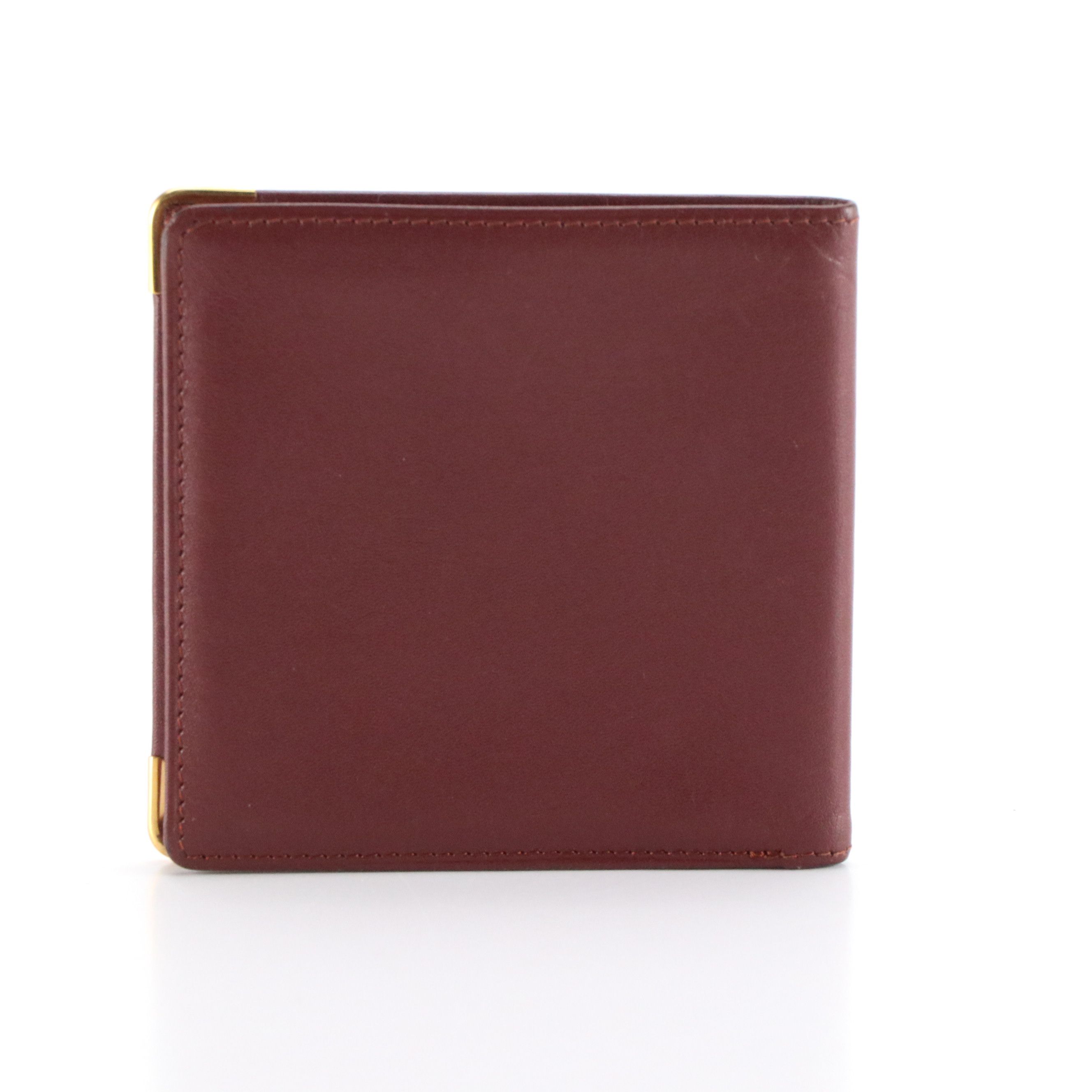 Cartier Bifold Wallet in Burgundy Calfskin Leather