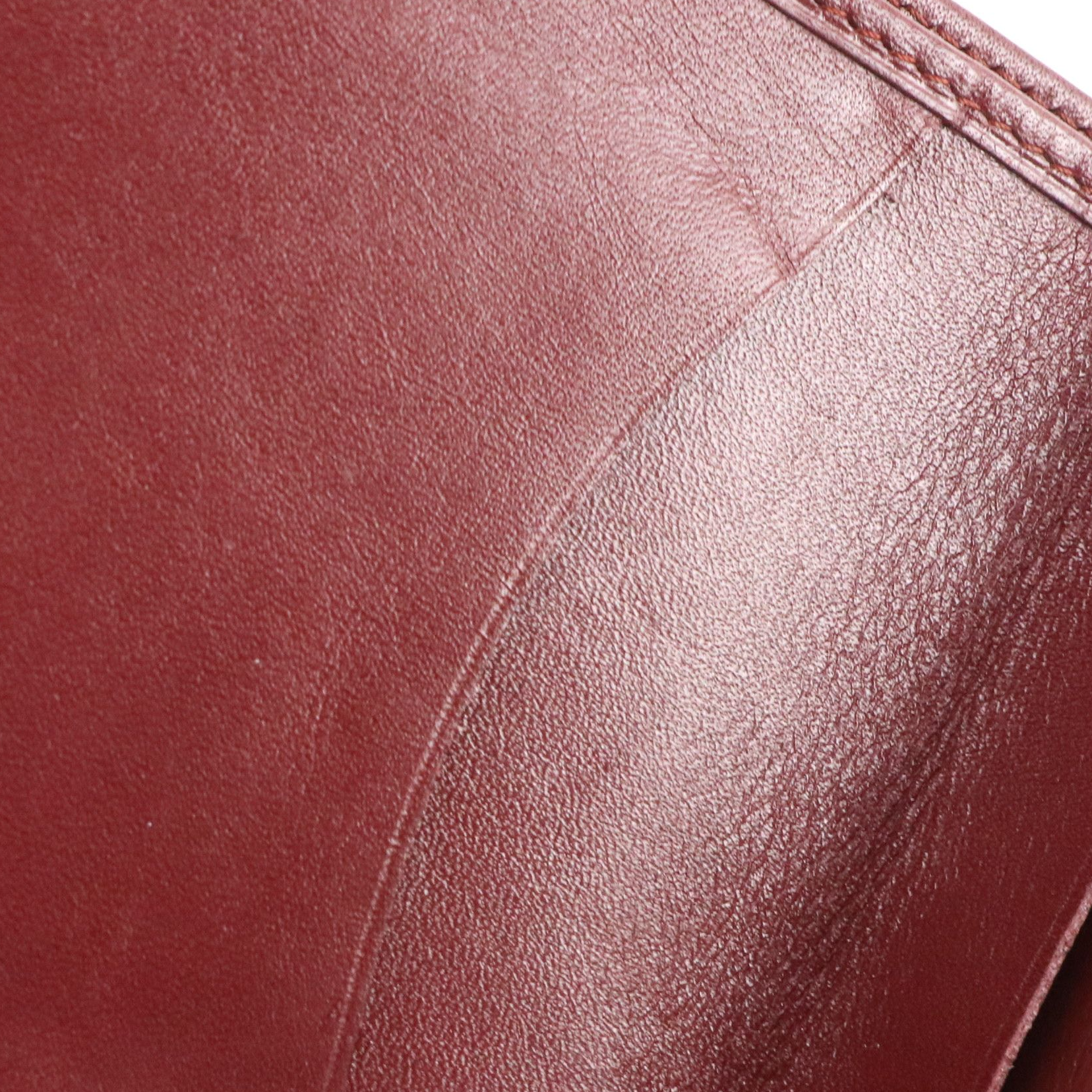 Cartier Bifold Wallet in Burgundy Calfskin Leather