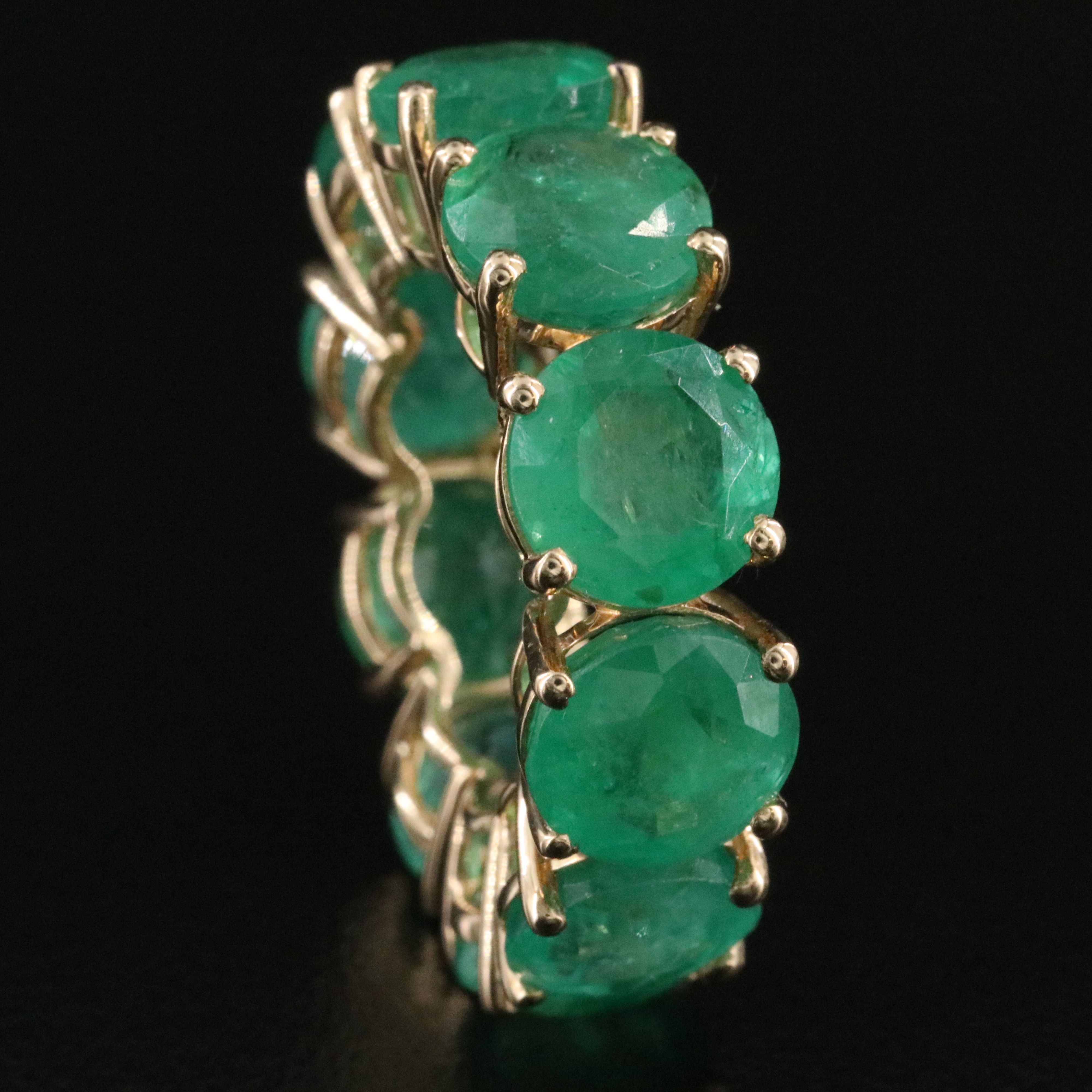 14K 19.64 CTW Emerald Eternity Band