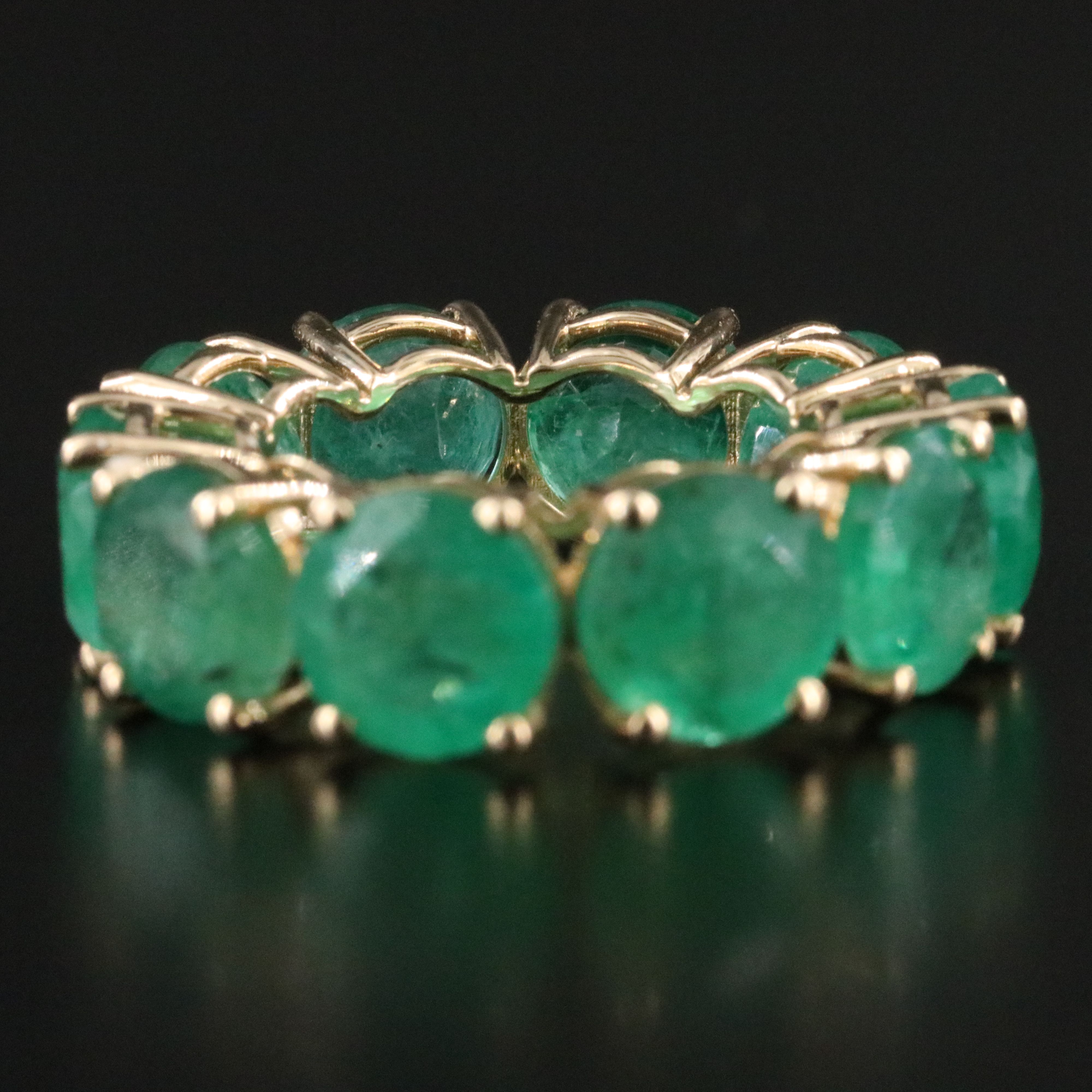 14K 19.64 CTW Emerald Eternity Band