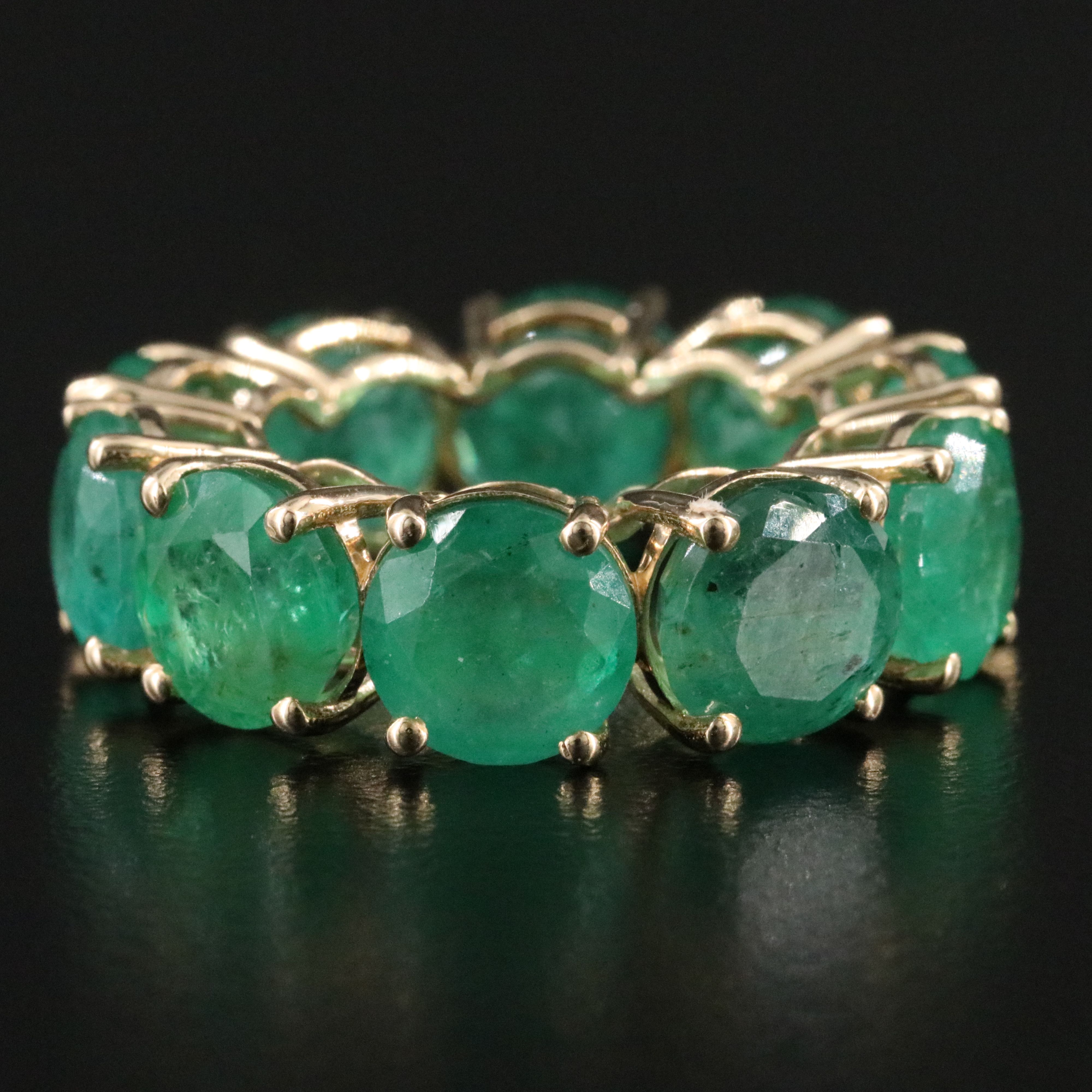 14K 19.64 CTW Emerald Eternity Band