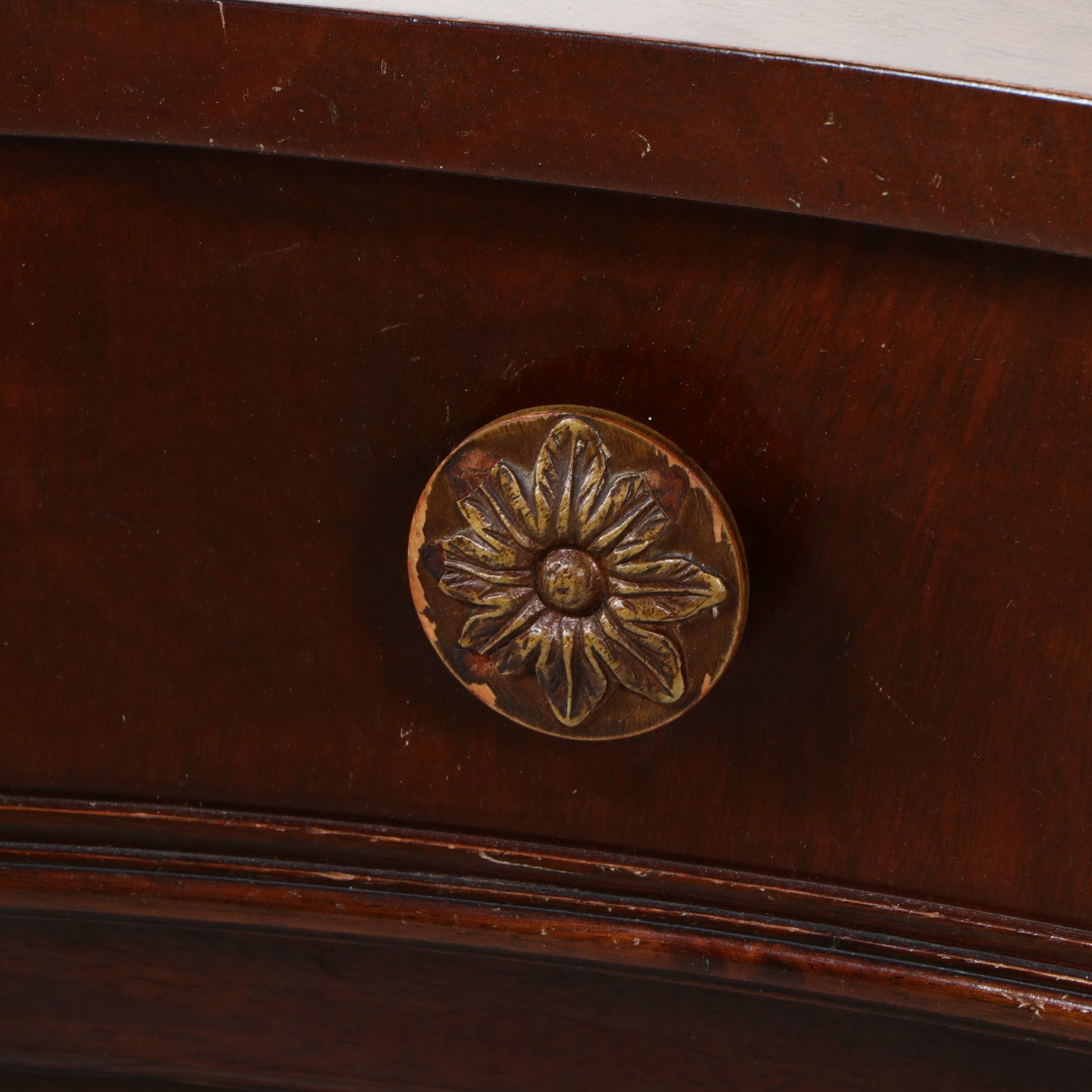 Federal Style Inlaid Mahogany Serpentine Sideboard, 20th Century