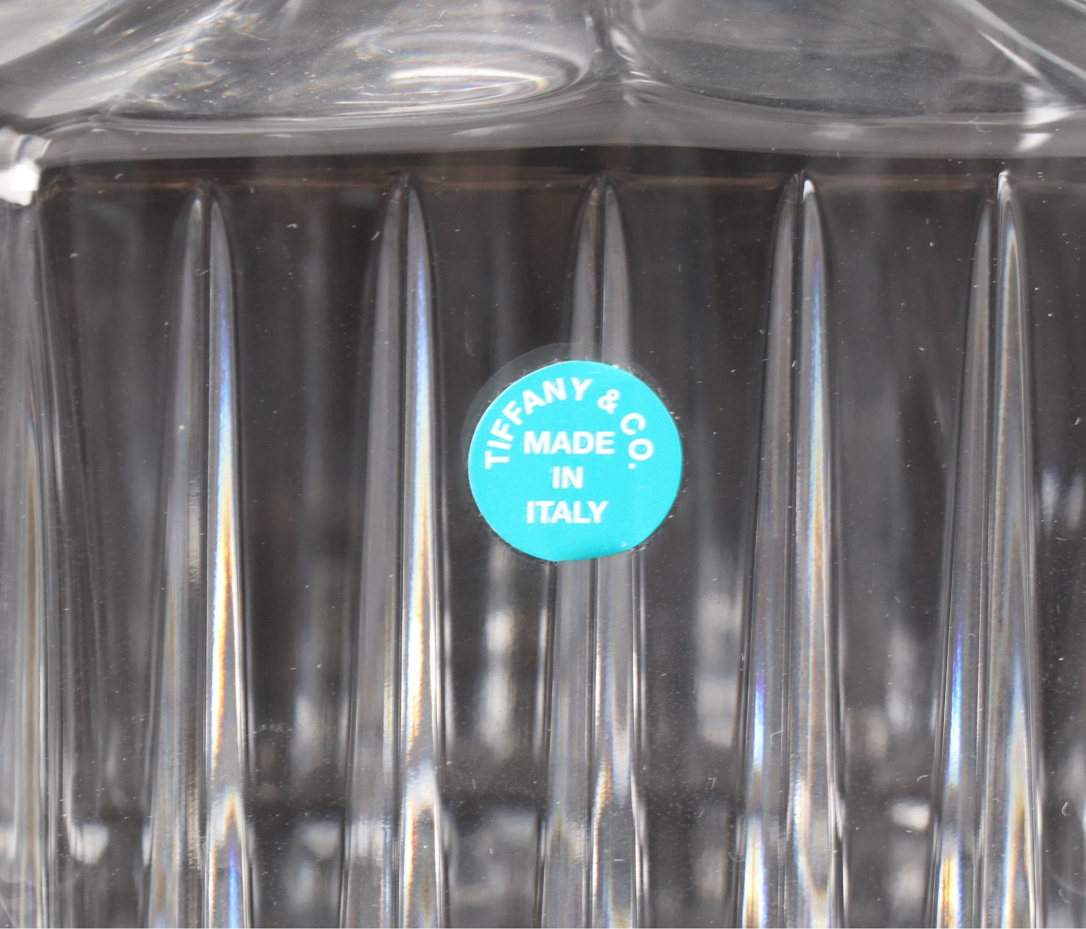 Tiffany & Co. "Plaid" Crystal Old Fashioned Glasses and Decanter