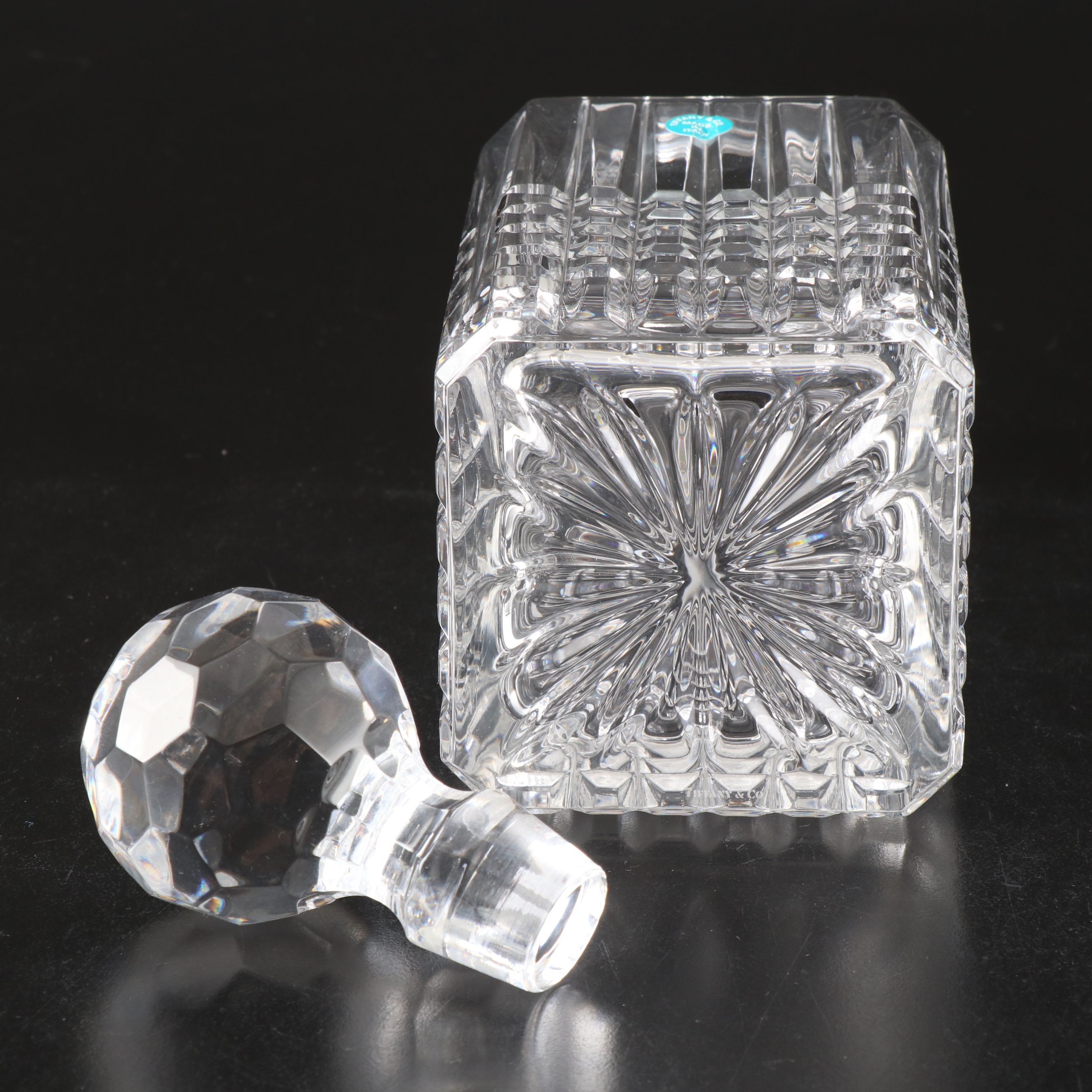 Tiffany & Co. "Plaid" Crystal Old Fashioned Glasses and Decanter