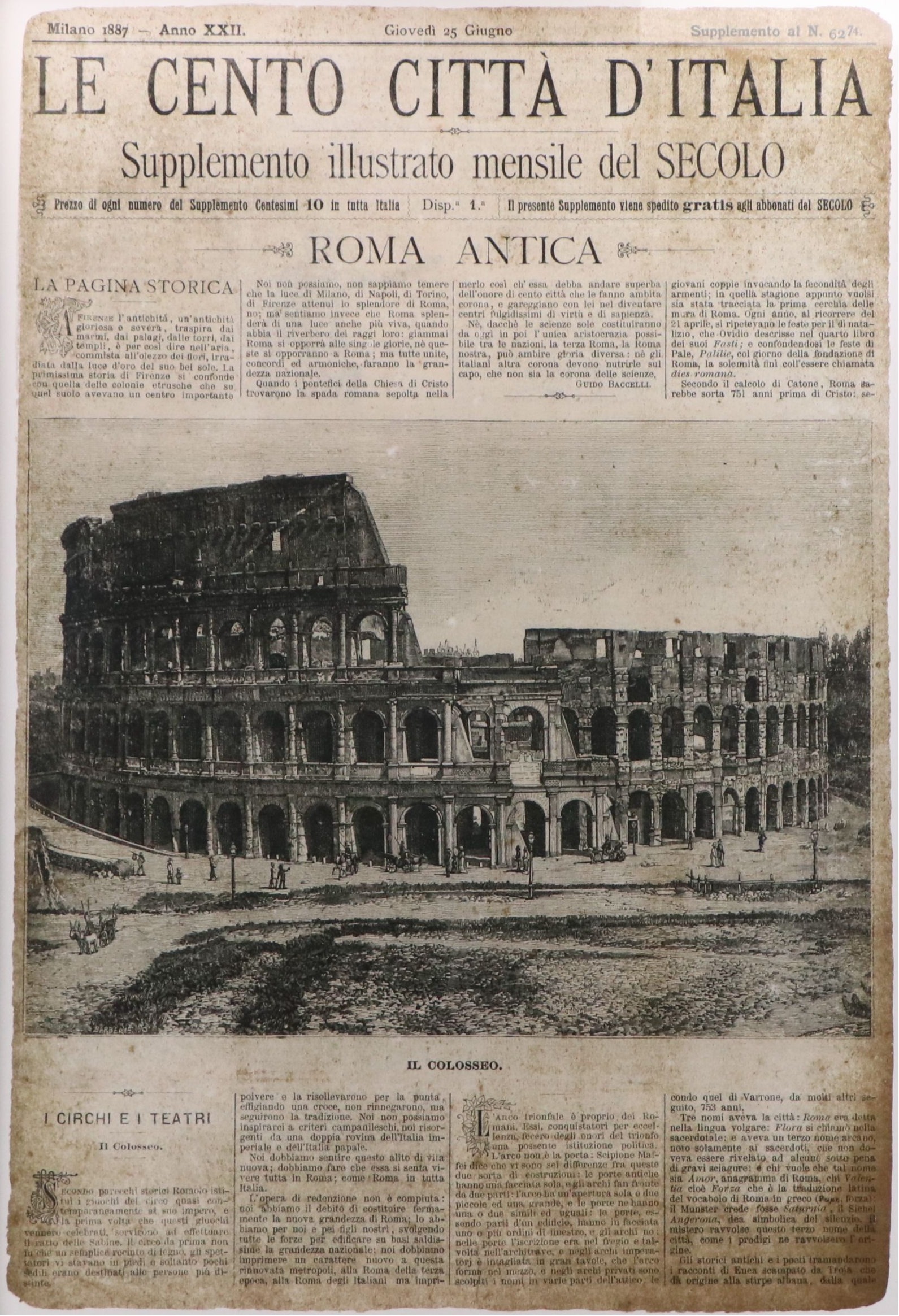 Pair of Large-Scale Giclées of Newspaper "Le Cento Città d'Italia," 21st Century