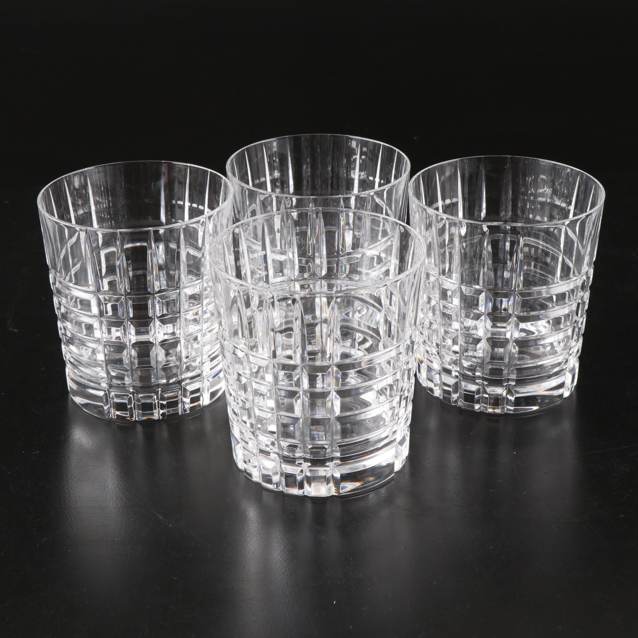 Tiffany & Co. "Plaid" Crystal Old Fashioned Glasses