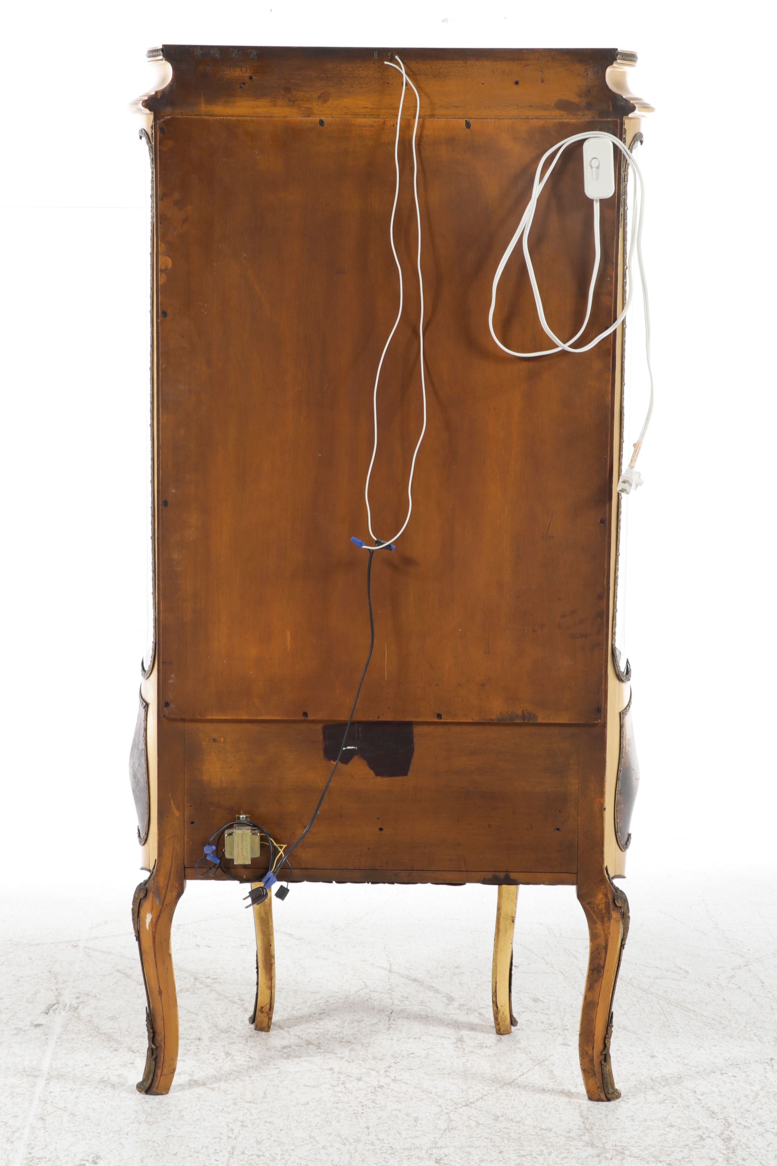 Gilt and Vernis Martin Style Illuminated Vitrine, Mid-20th Century