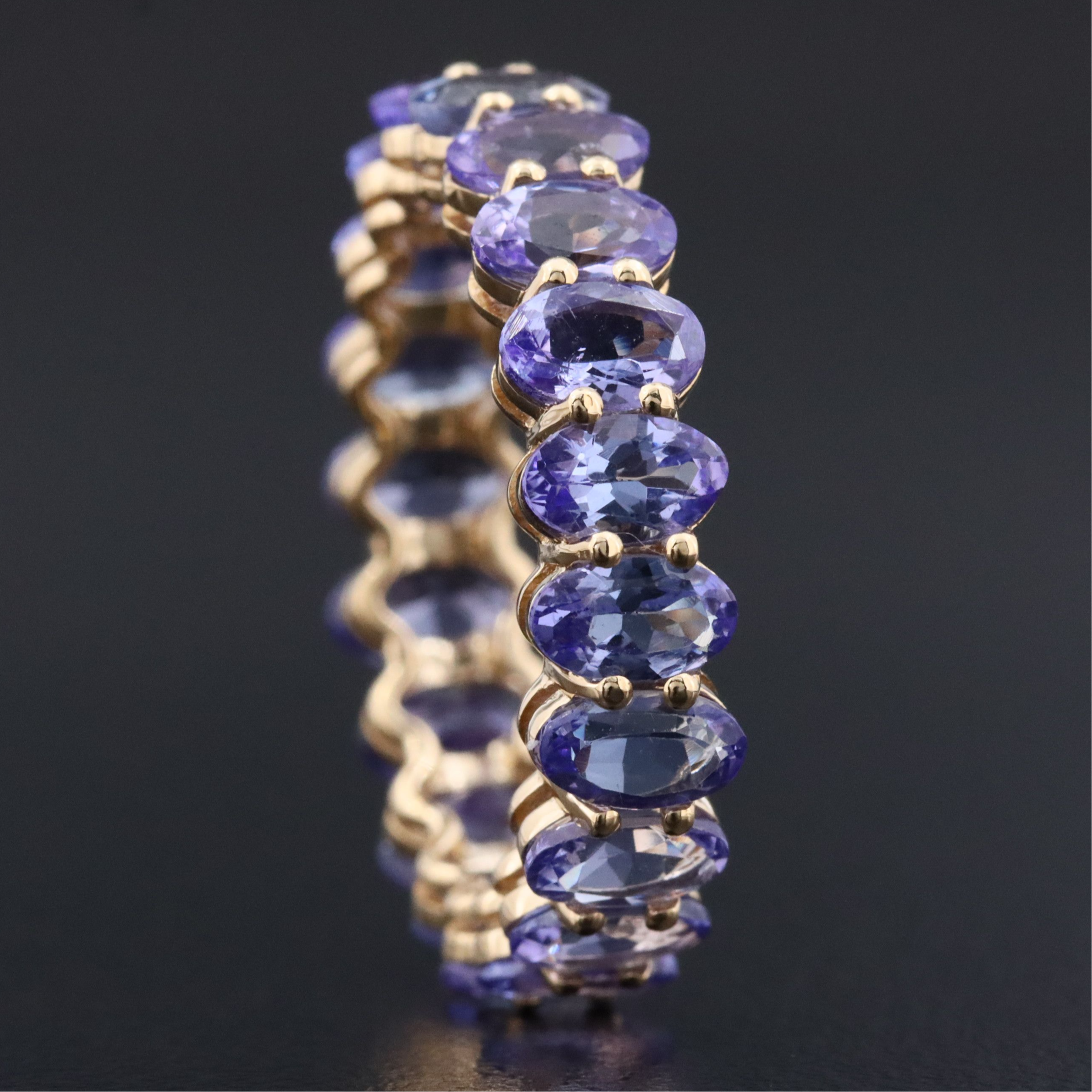 14K 5.07 CTW Tanzanite Eternity Band