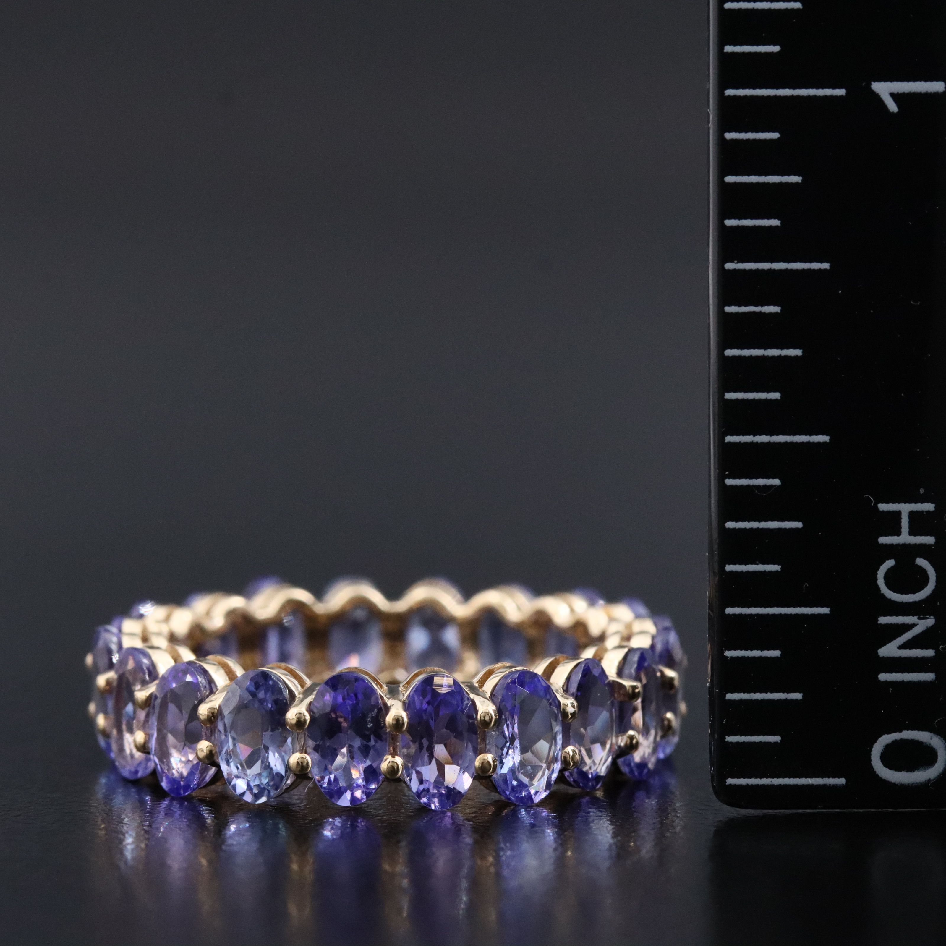14K 5.07 CTW Tanzanite Eternity Band