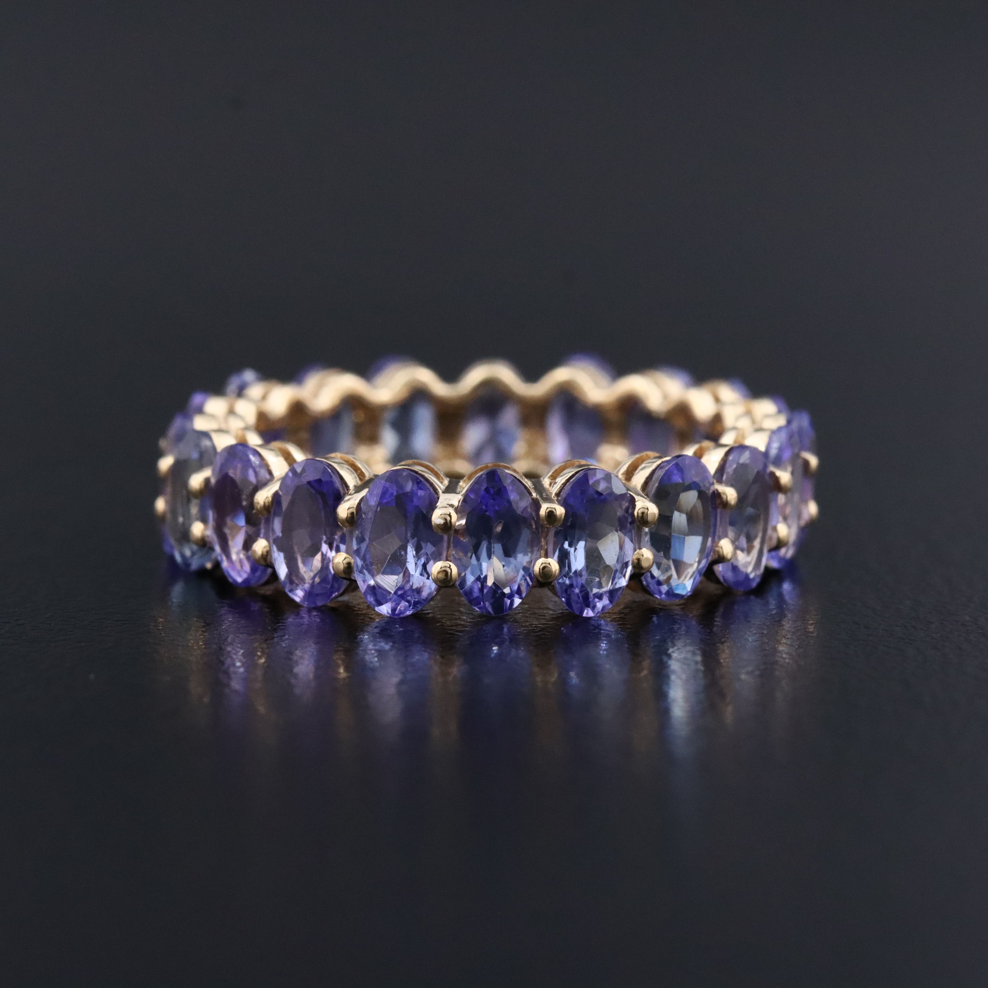 14K 5.07 CTW Tanzanite Eternity Band