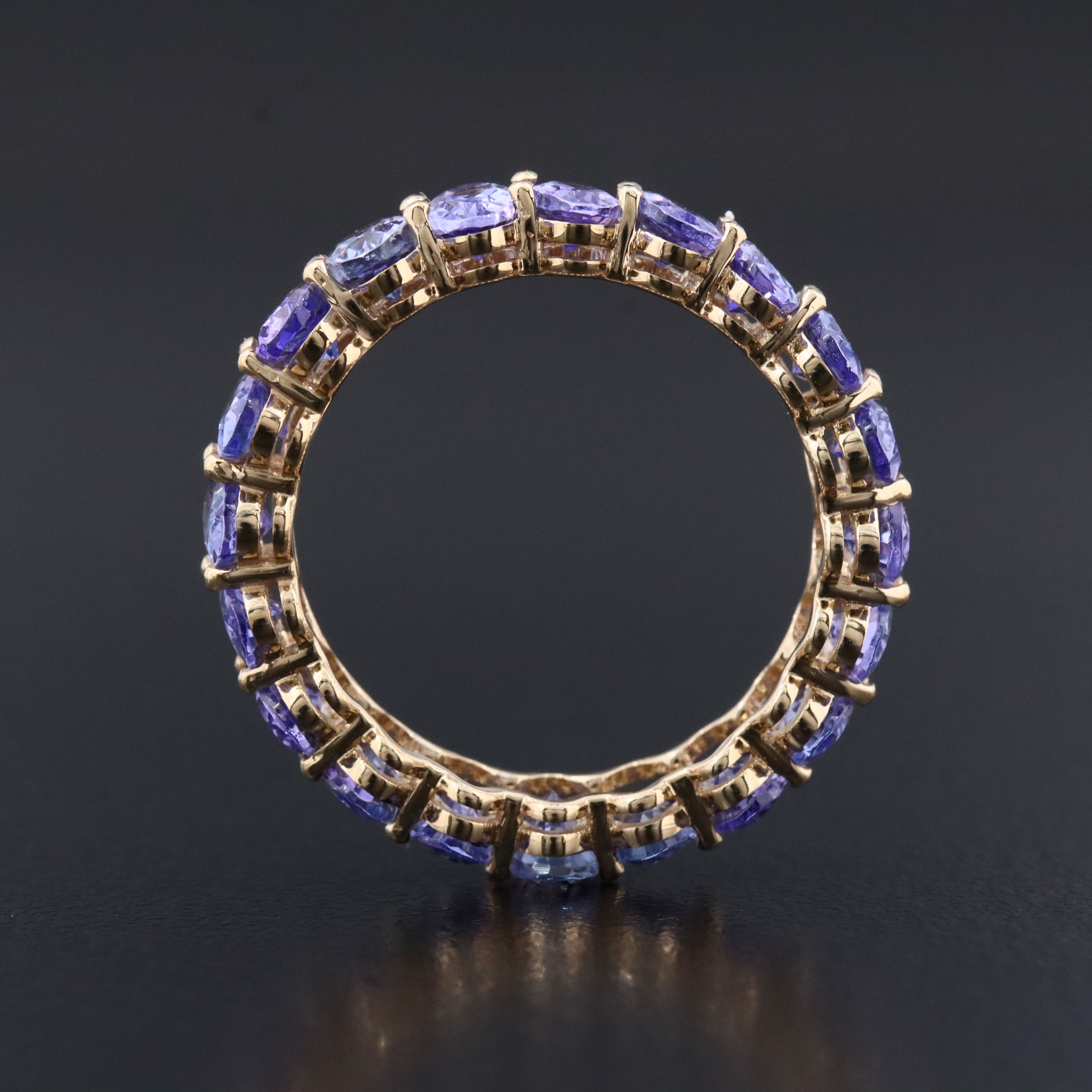14K 5.07 CTW Tanzanite Eternity Band