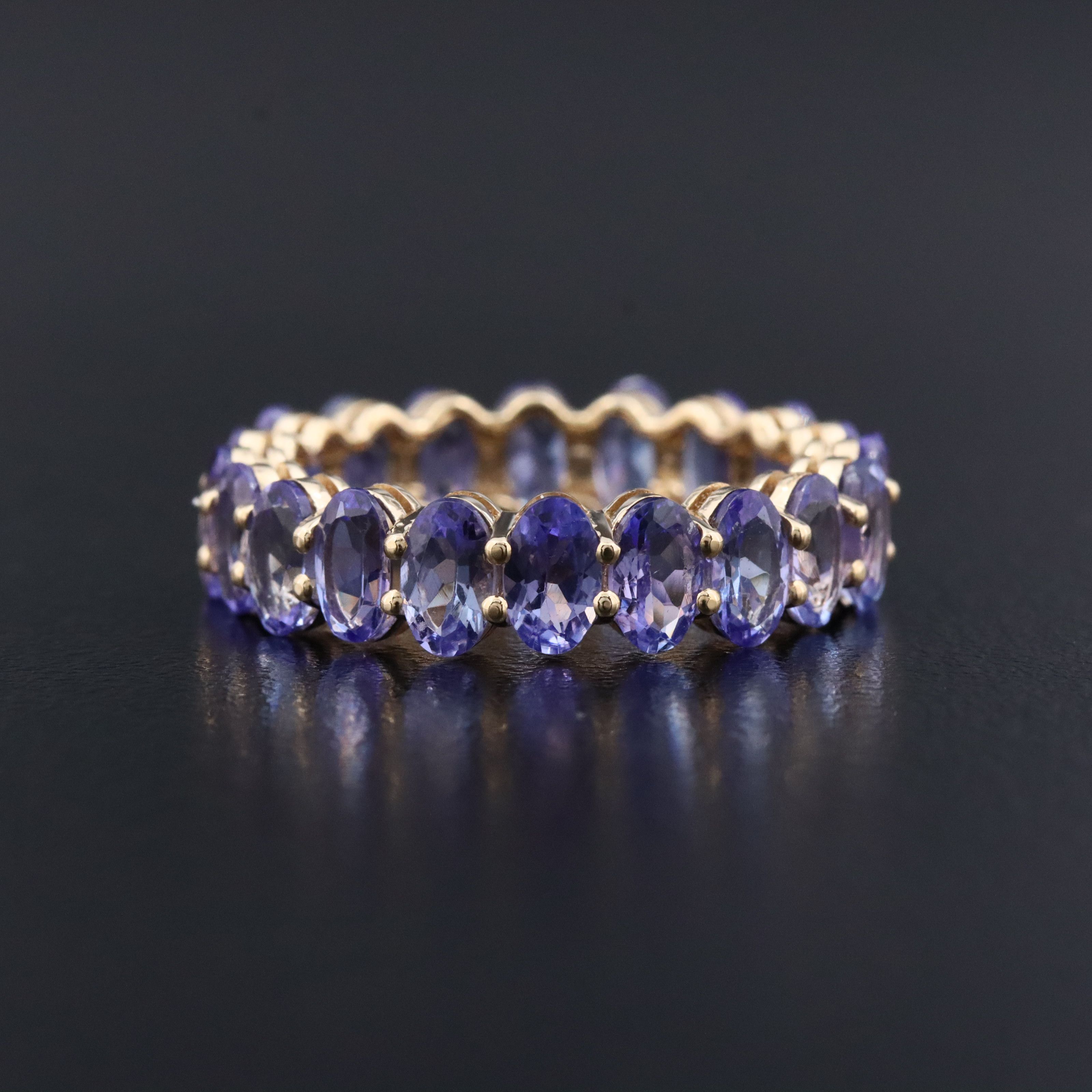 14K 5.07 CTW Tanzanite Eternity Band