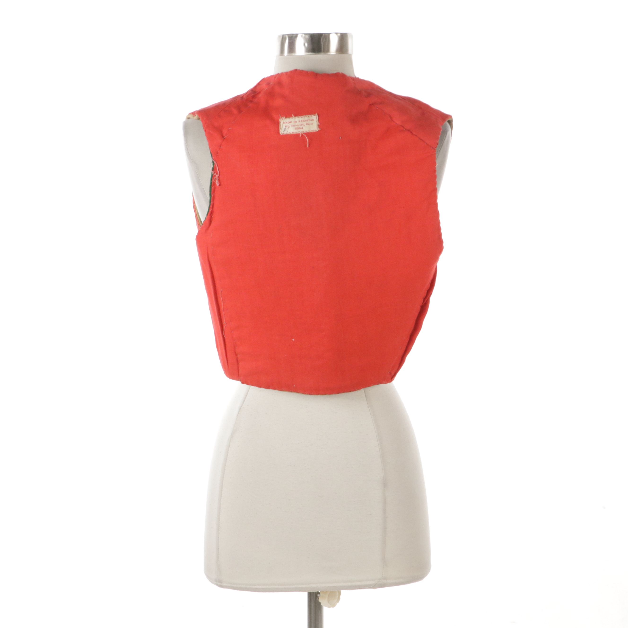 Ottoman Style Bolero Wasket with Shisha and Couched Gold Metallic Embroidery