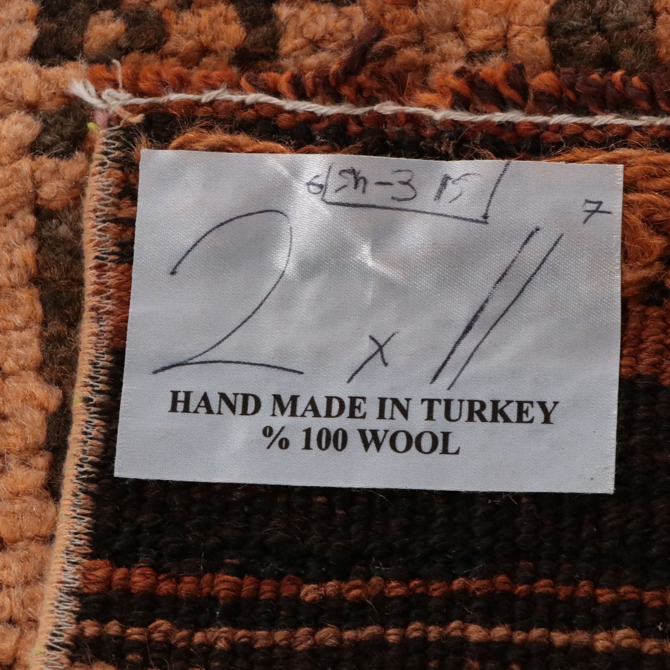 2'6 x 11'8 Hand-Knotted Turkish Anatolian Carpet Runner