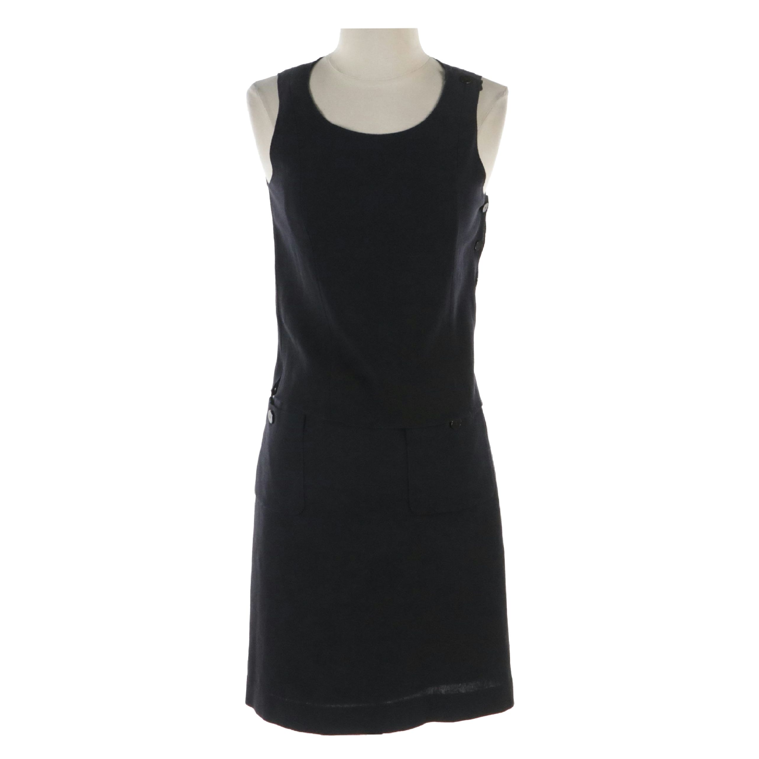 Chanel Navy Wool Sleeveless Top and Skirt Set From the 1998 Cruise Collection