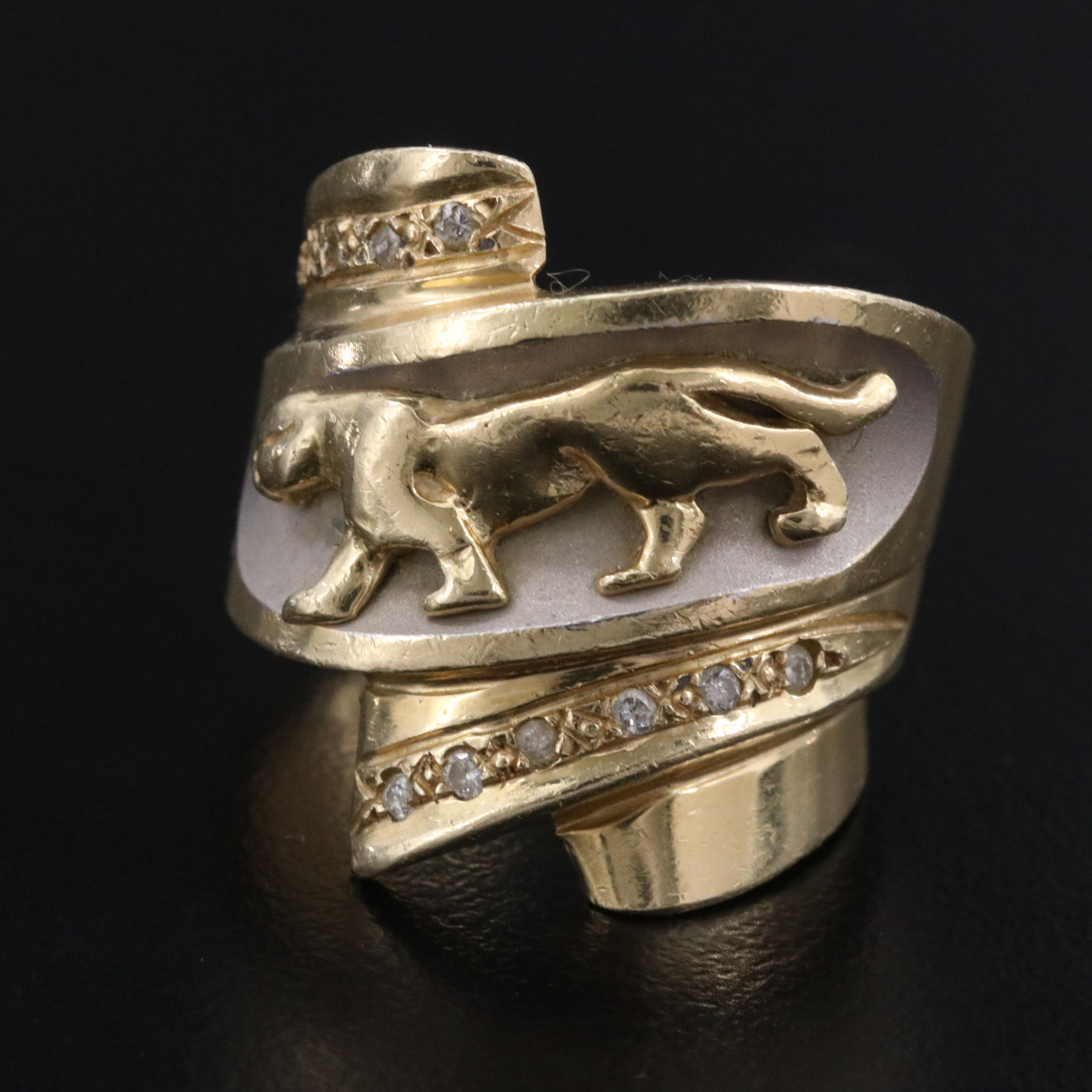 14K 0.16 CTW Diamond Jaguar Bypass Ring