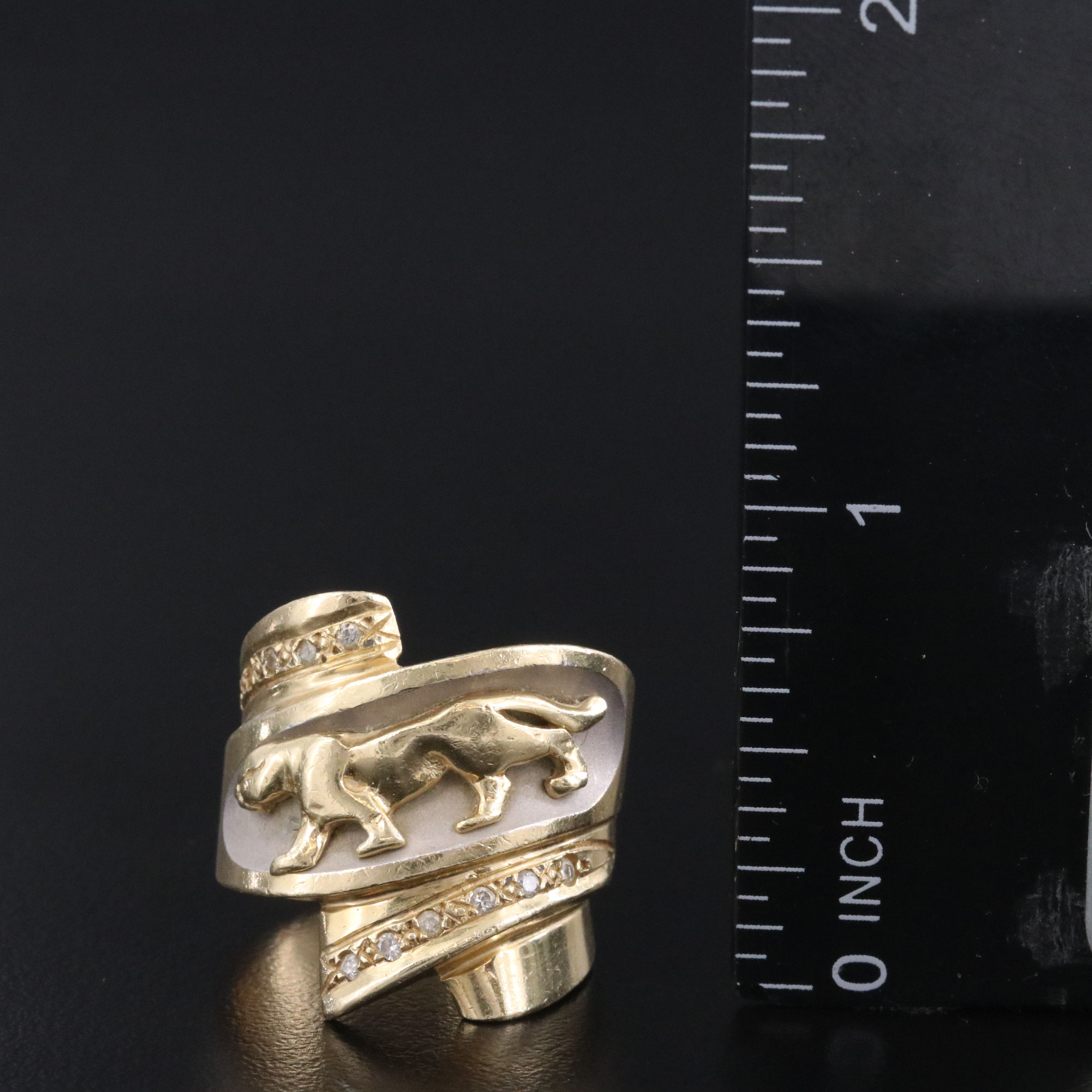 14K 0.16 CTW Diamond Jaguar Bypass Ring