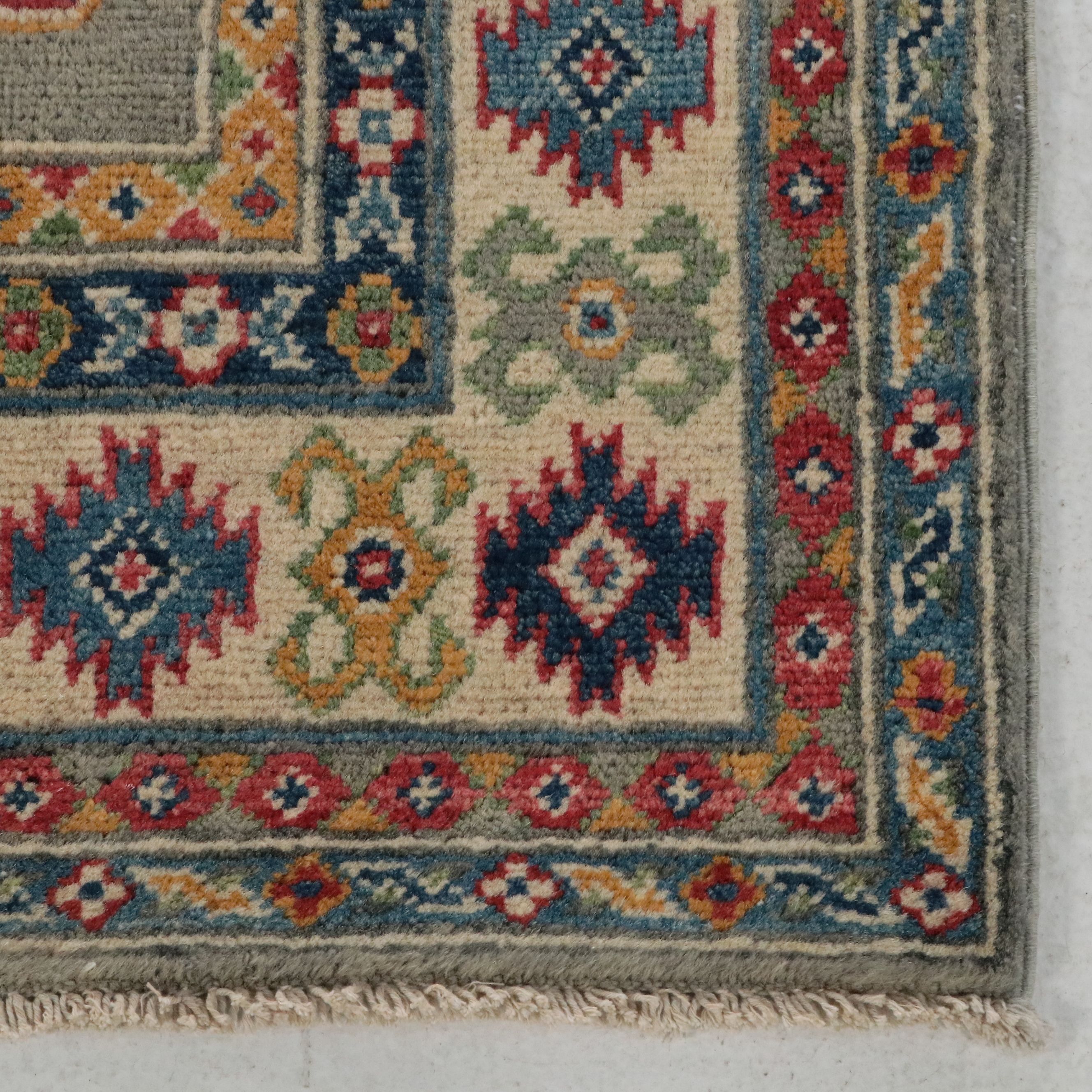 3'5 x 4'11 Hand-Knotted Afghan Kazak Accent Rug