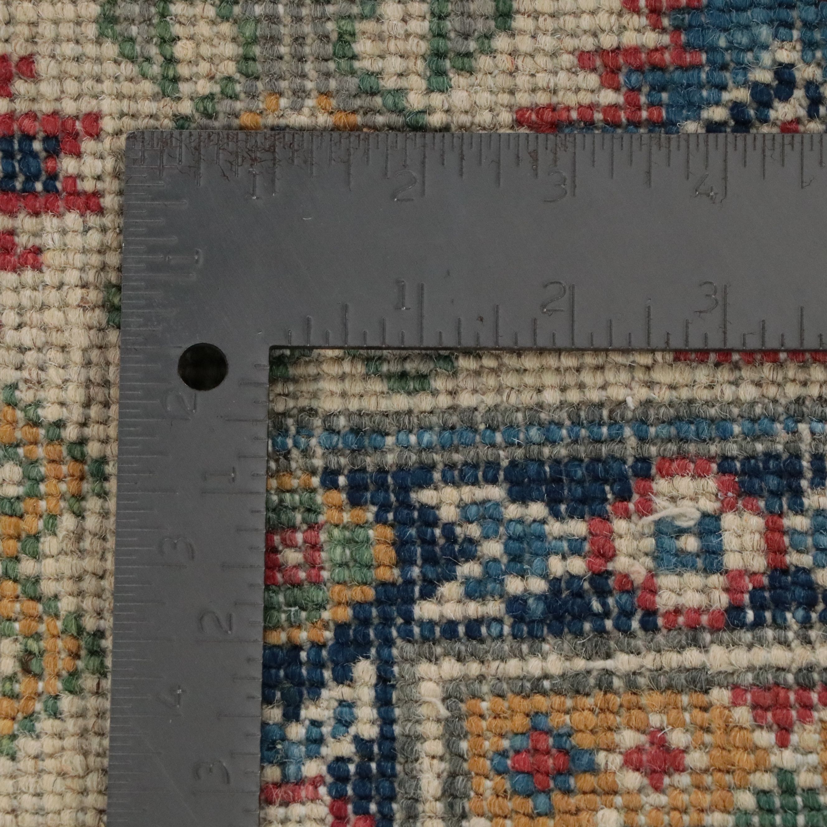 3'5 x 4'11 Hand-Knotted Afghan Kazak Accent Rug