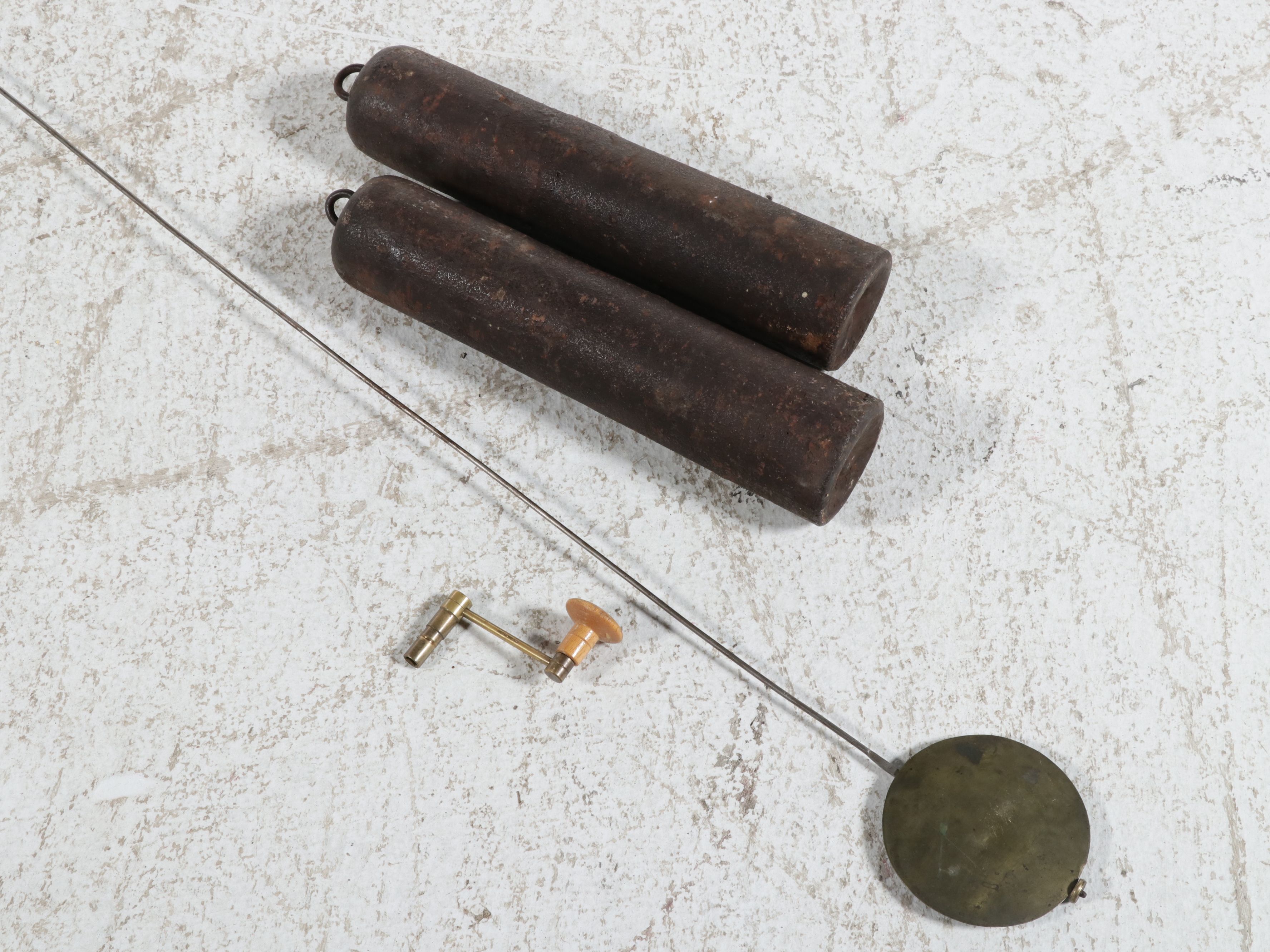 Federal Cherry Grandfather Clock w/ Hand-Painted Face, Early 19th C.