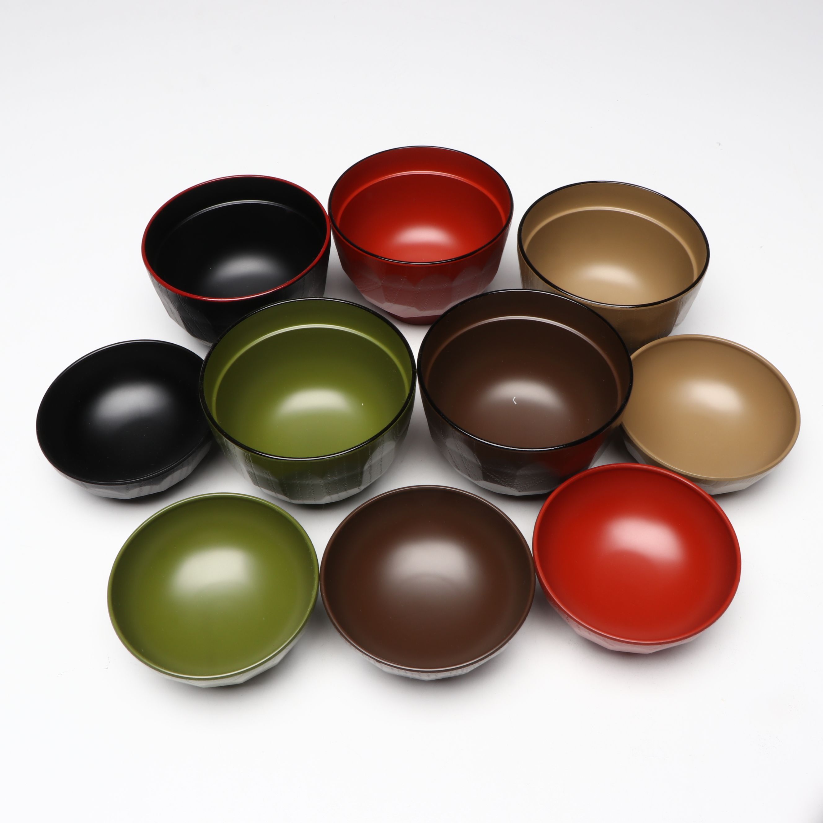 Japanese Lacquered Wood Trays and Rice Bowl with Tea Caddies and More Tableware