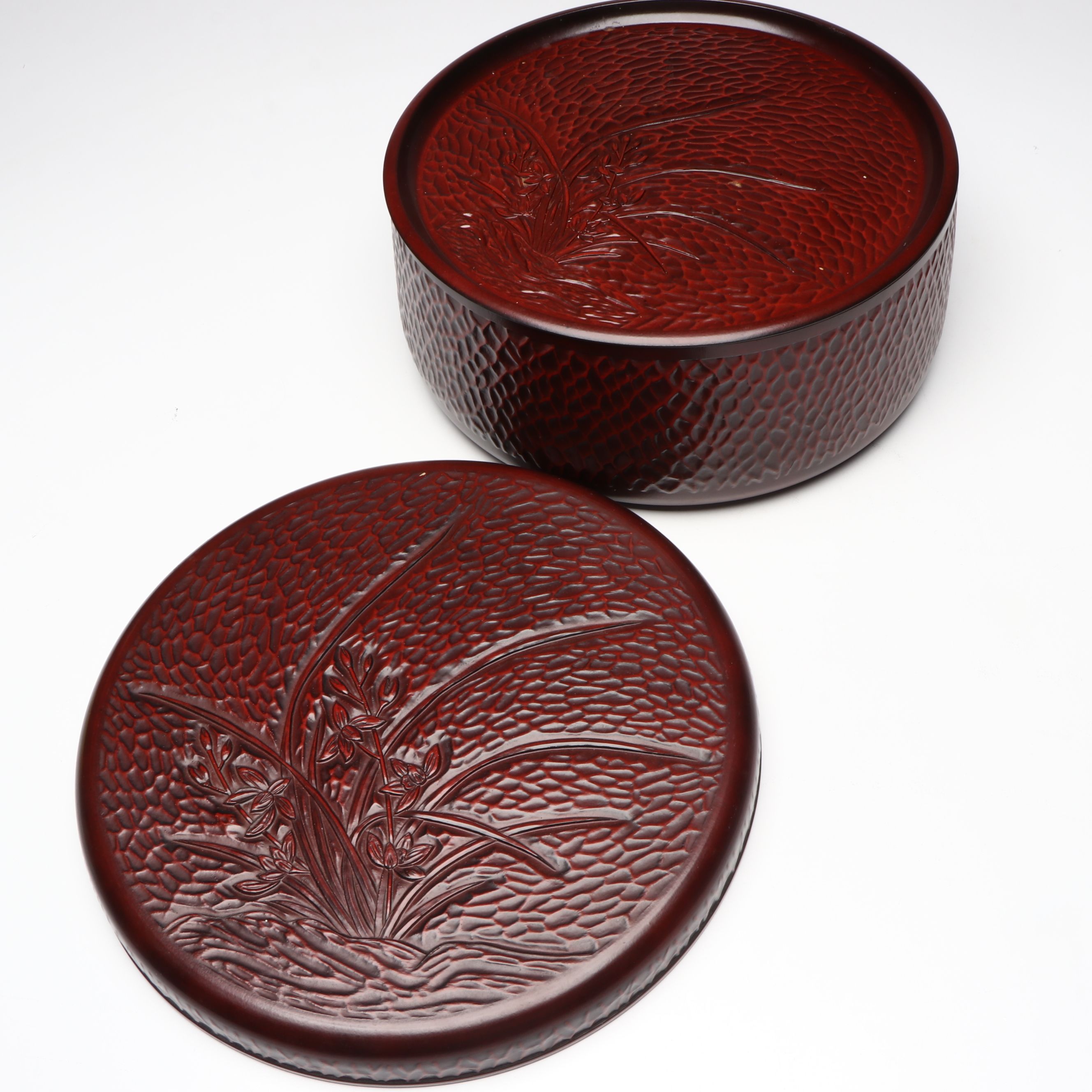 Japanese Lacquered Wood Trays and Rice Bowl with Tea Caddies and More Tableware