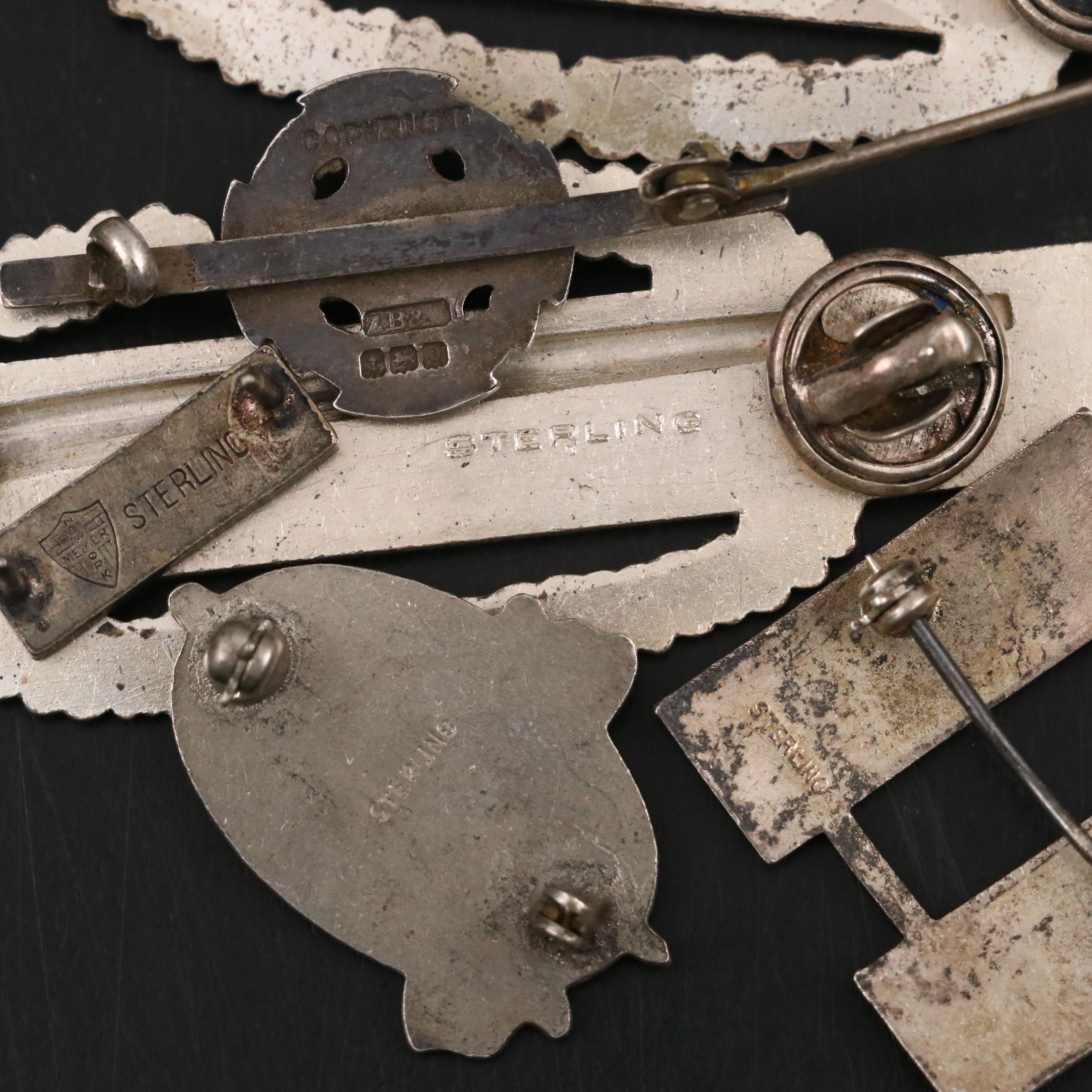 Vintage/Antique World War II with Other Sterling Pins and Badges