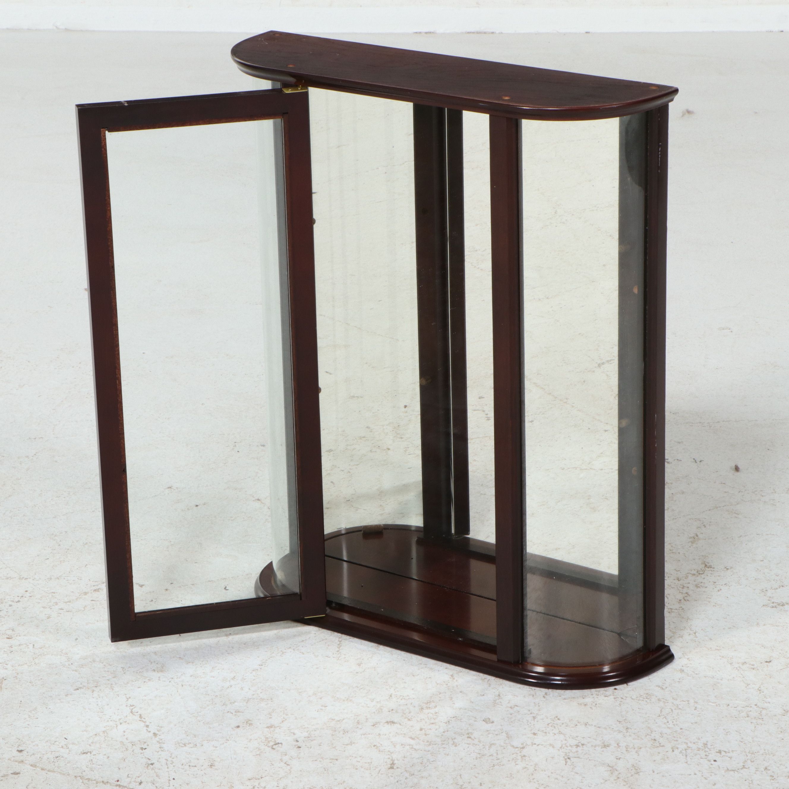 The Bombay Company Mahogany Finish Wall-Mount Curio Cabinet, Late 20th Century