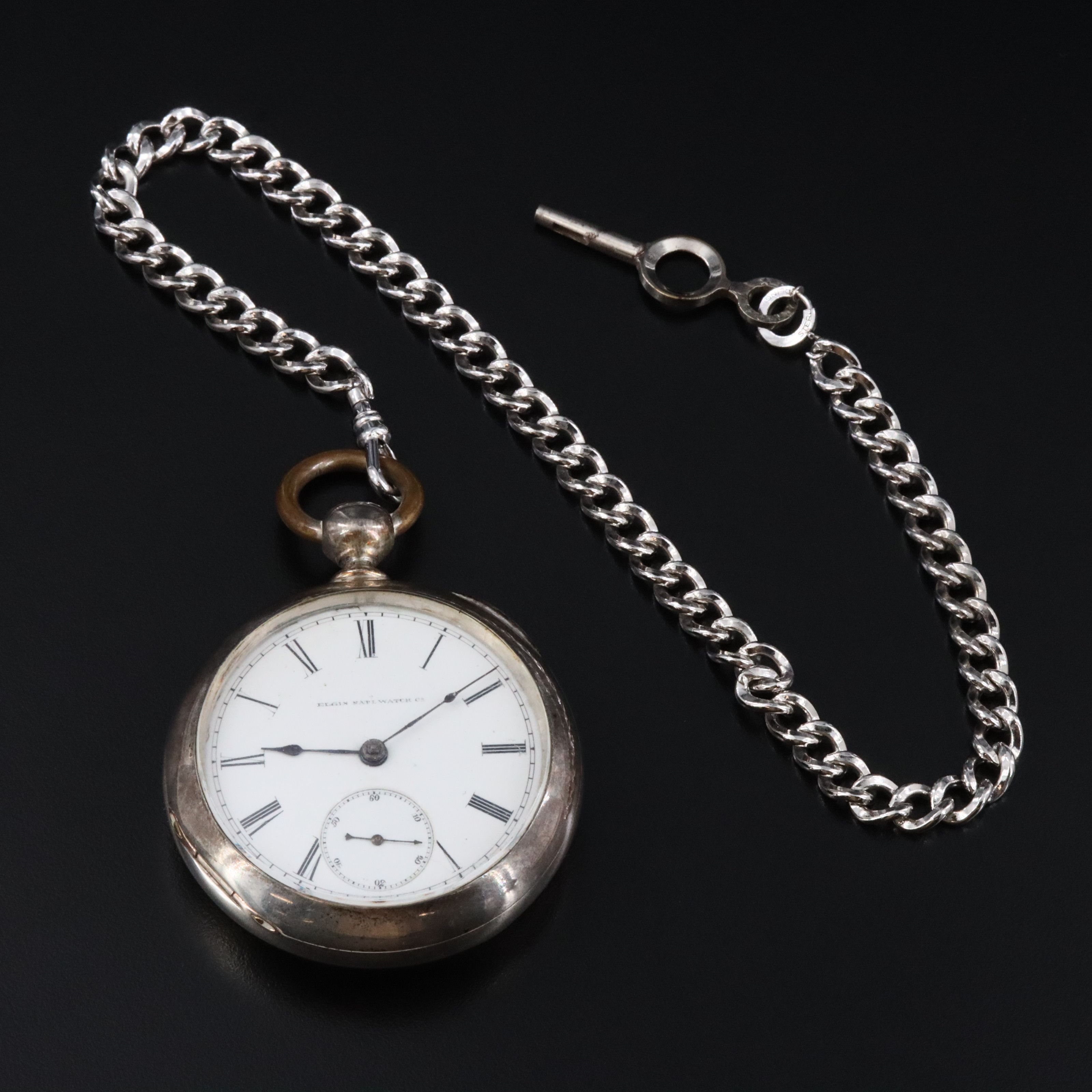 1885 Elgin 900 Silver Key Wind & Set Pocket Watch