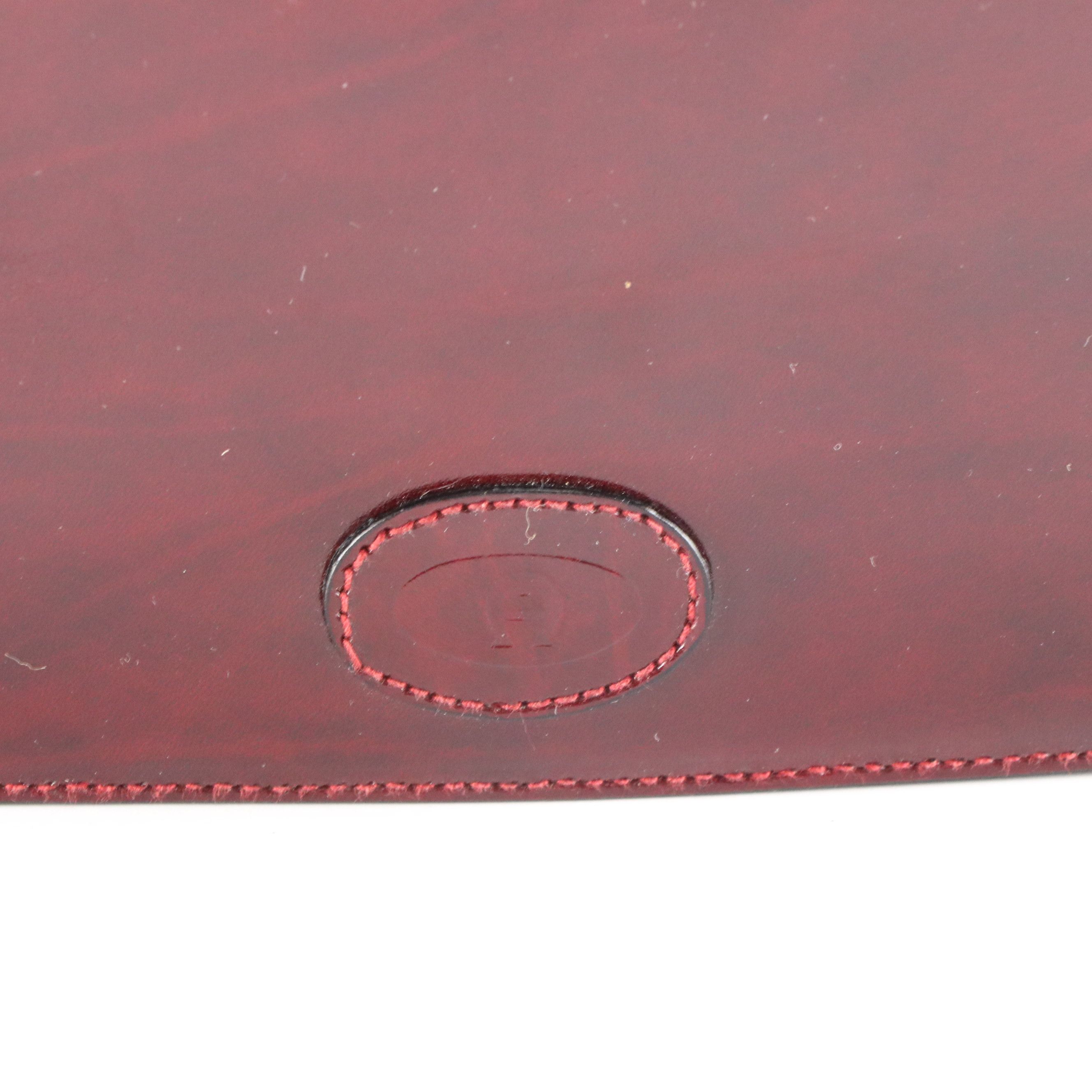 Etienne Aigner Jacquard Canvas Shoulder Bag, Vintage Burgundy Leather Bags