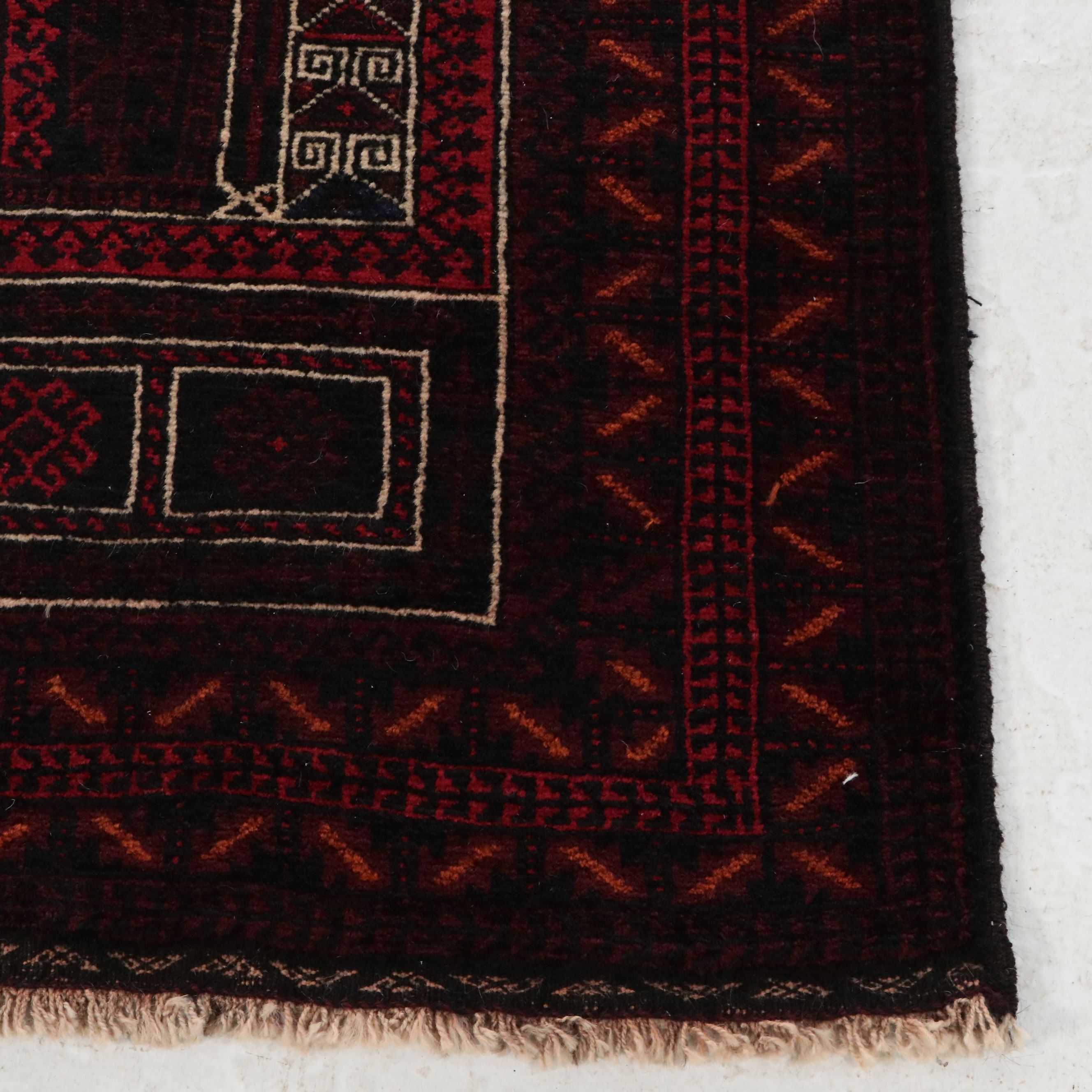 2'9 x 4'11 Hand-Knotted Afghan Baluch Prayer Rug