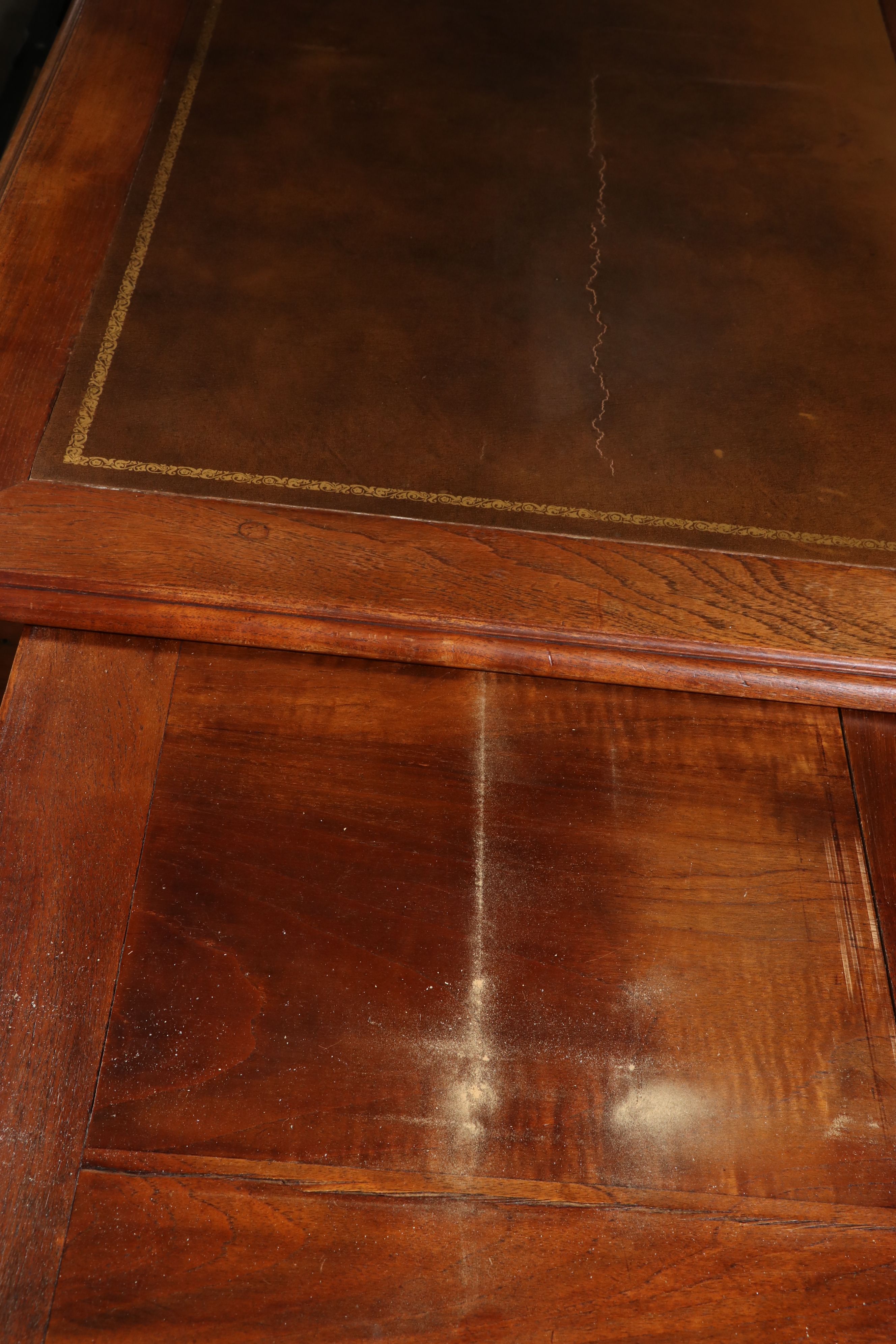 Continental Renaissance Revival Carved Walnut Pedestal Desk, Late 19th Century