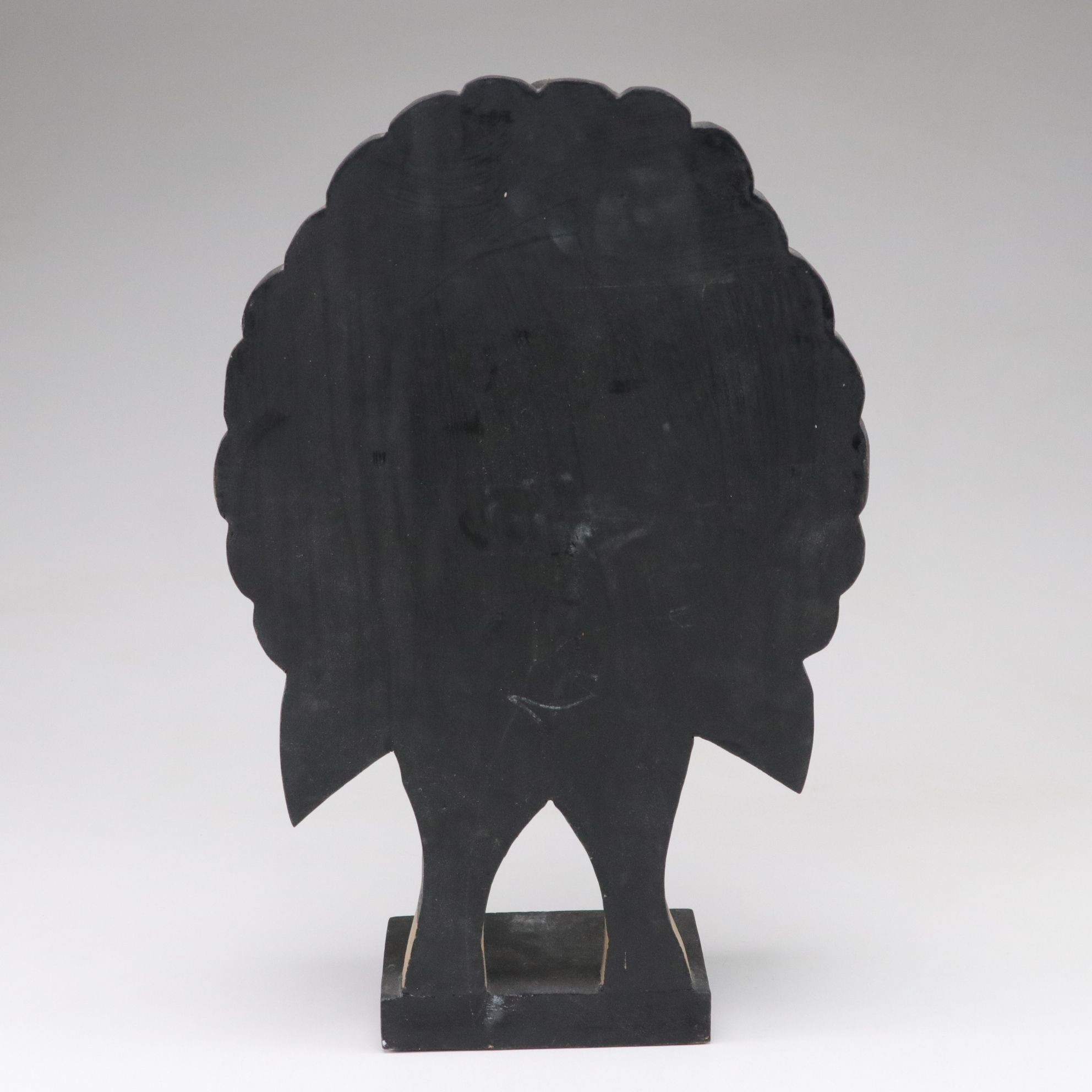 Hand-Painted Turkey Statue with Polished Brass Candle Holders