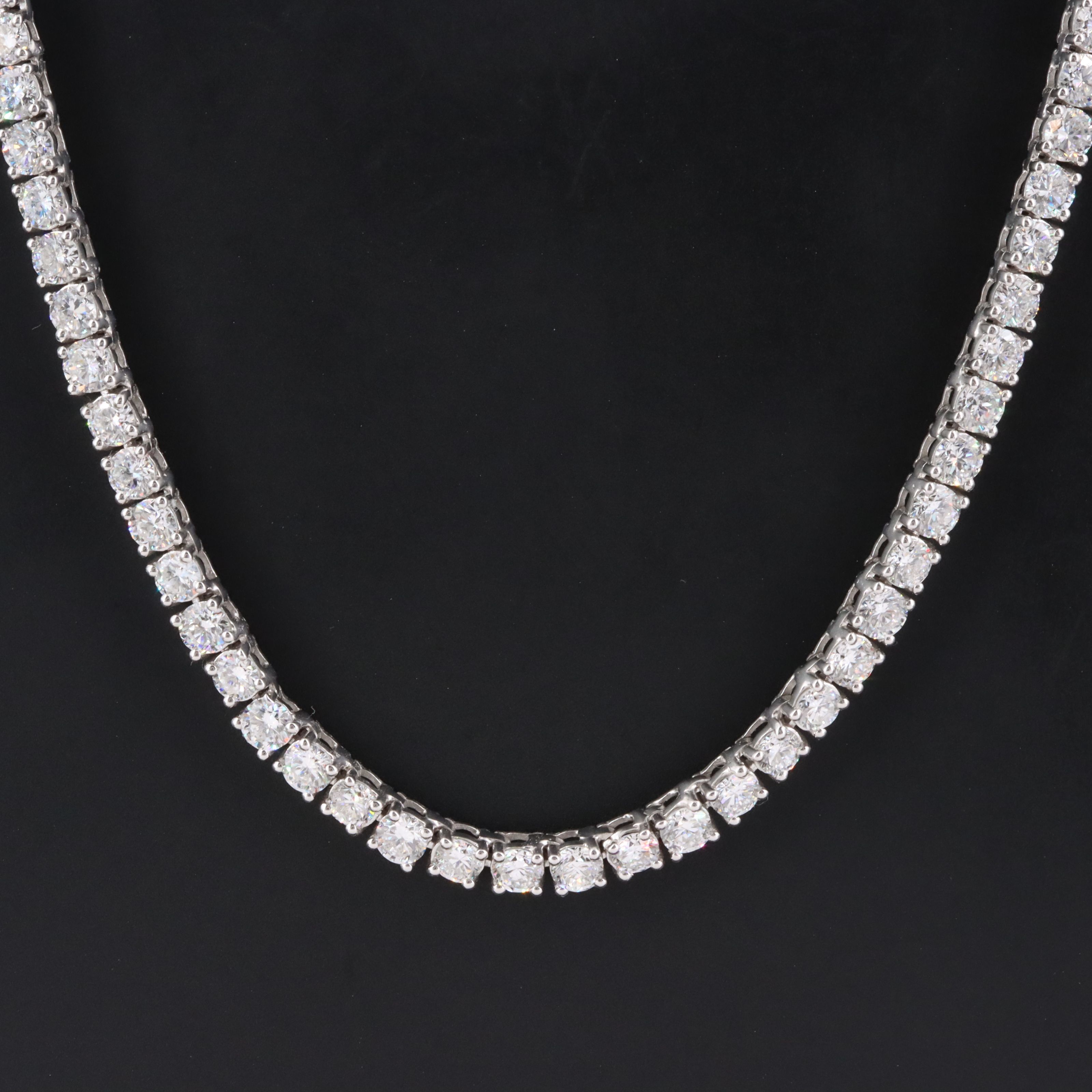 Sterling 9.55 CTW Lab Grown Diamond Riviere Necklace