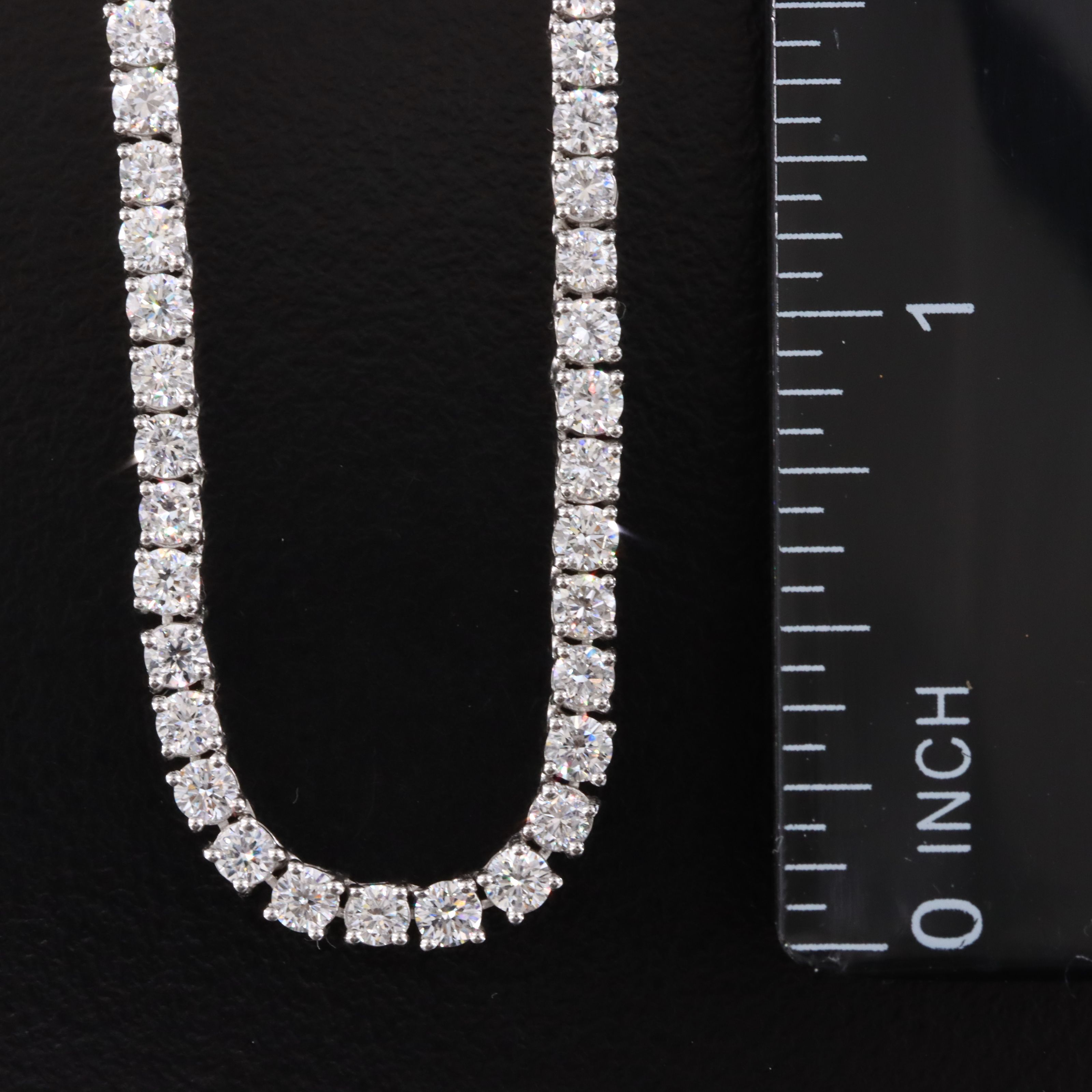 Sterling 10.0 CTW Lab Grown Diamond Riviere Necklace