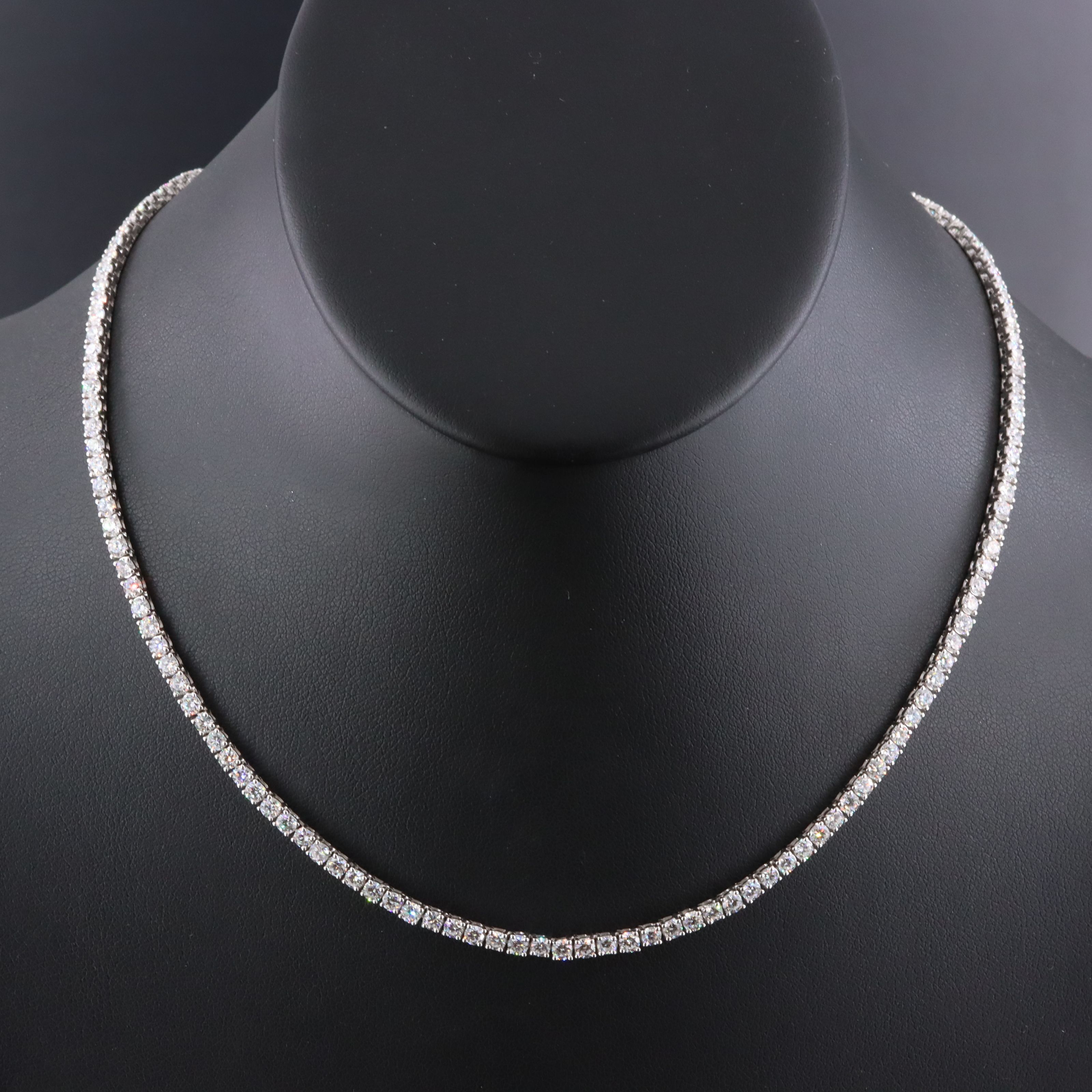 Sterling 10.0 CTW Lab Grown Diamond Riviere Necklace
