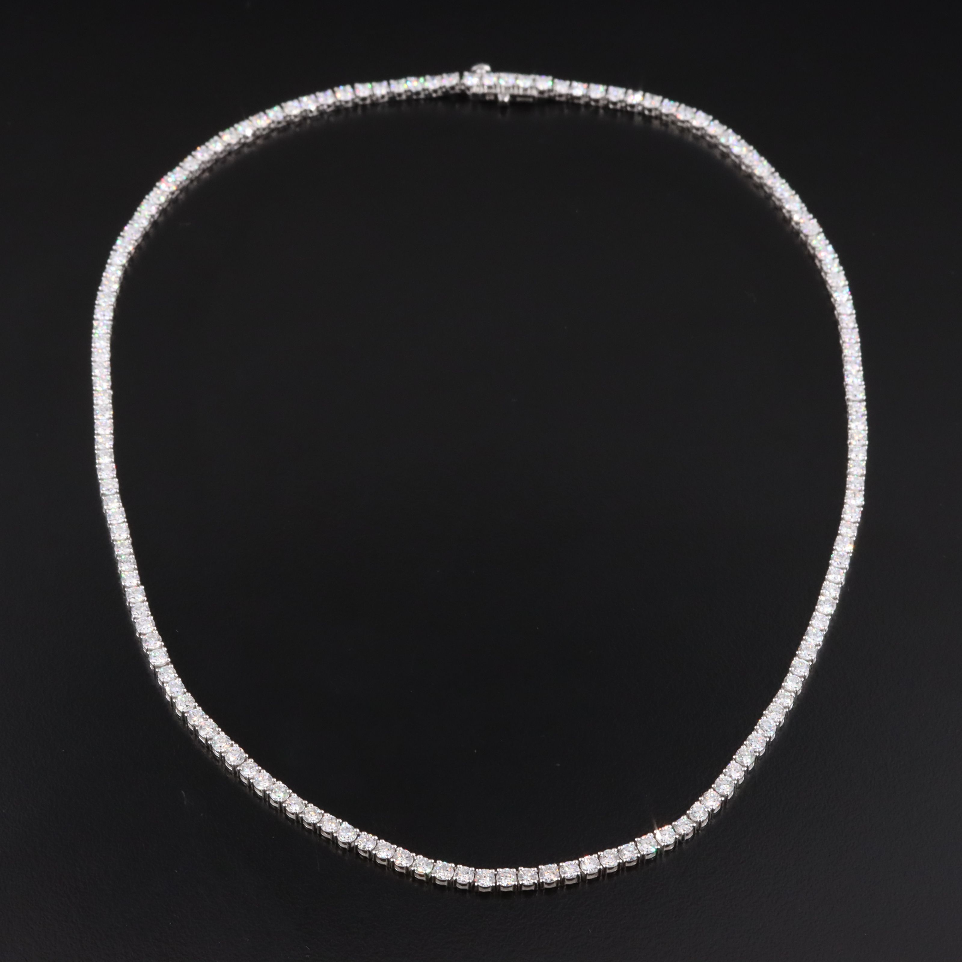Sterling 10.0 CTW Lab Grown Diamond Riviere Necklace