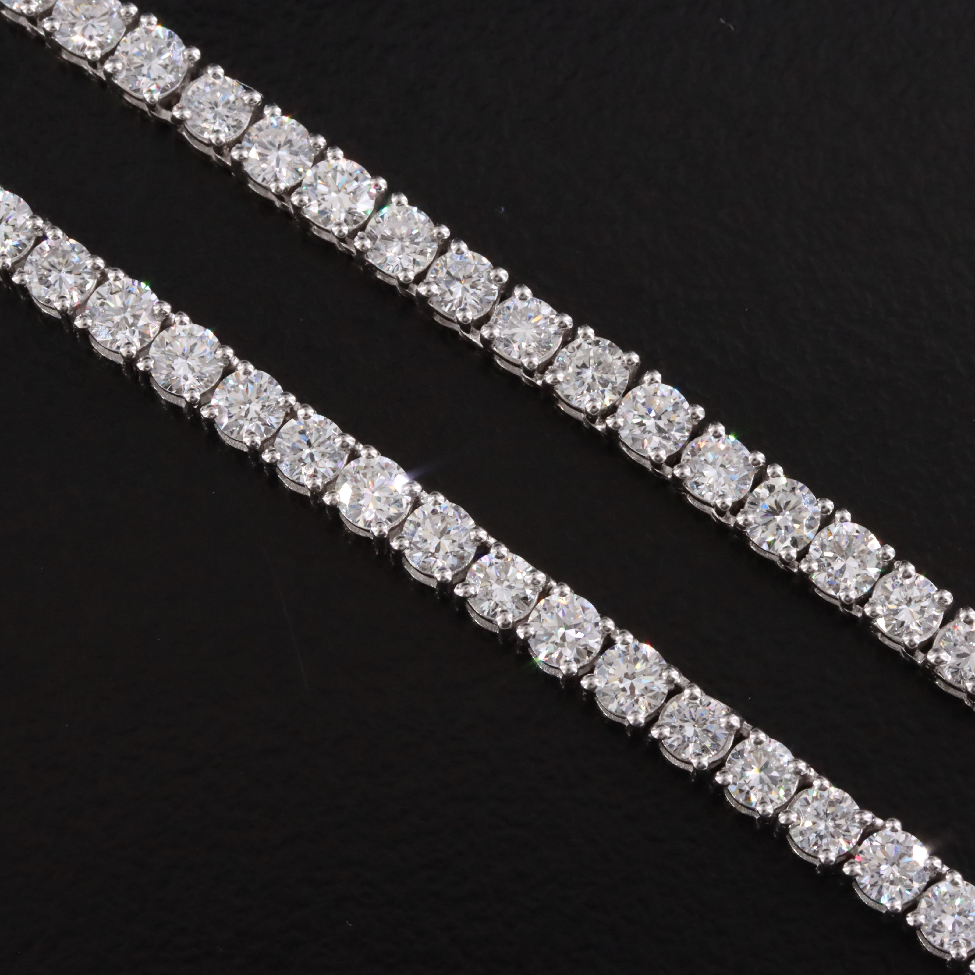 Sterling 10.0 CTW Lab Grown Diamond Riviere Necklace