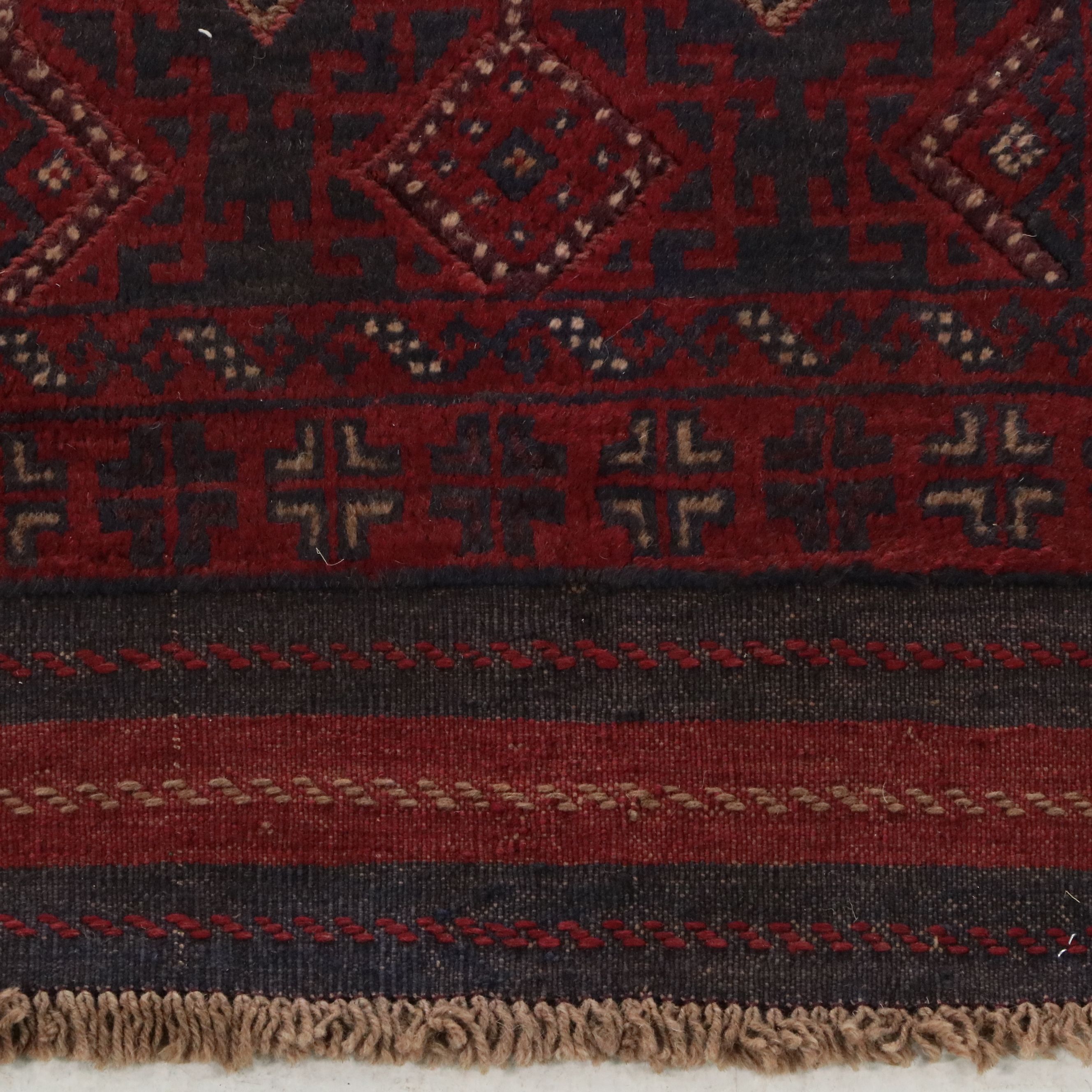 2'2 x 8' Handwoven Mixed Technique Afghan Mashwani Carpet Runner