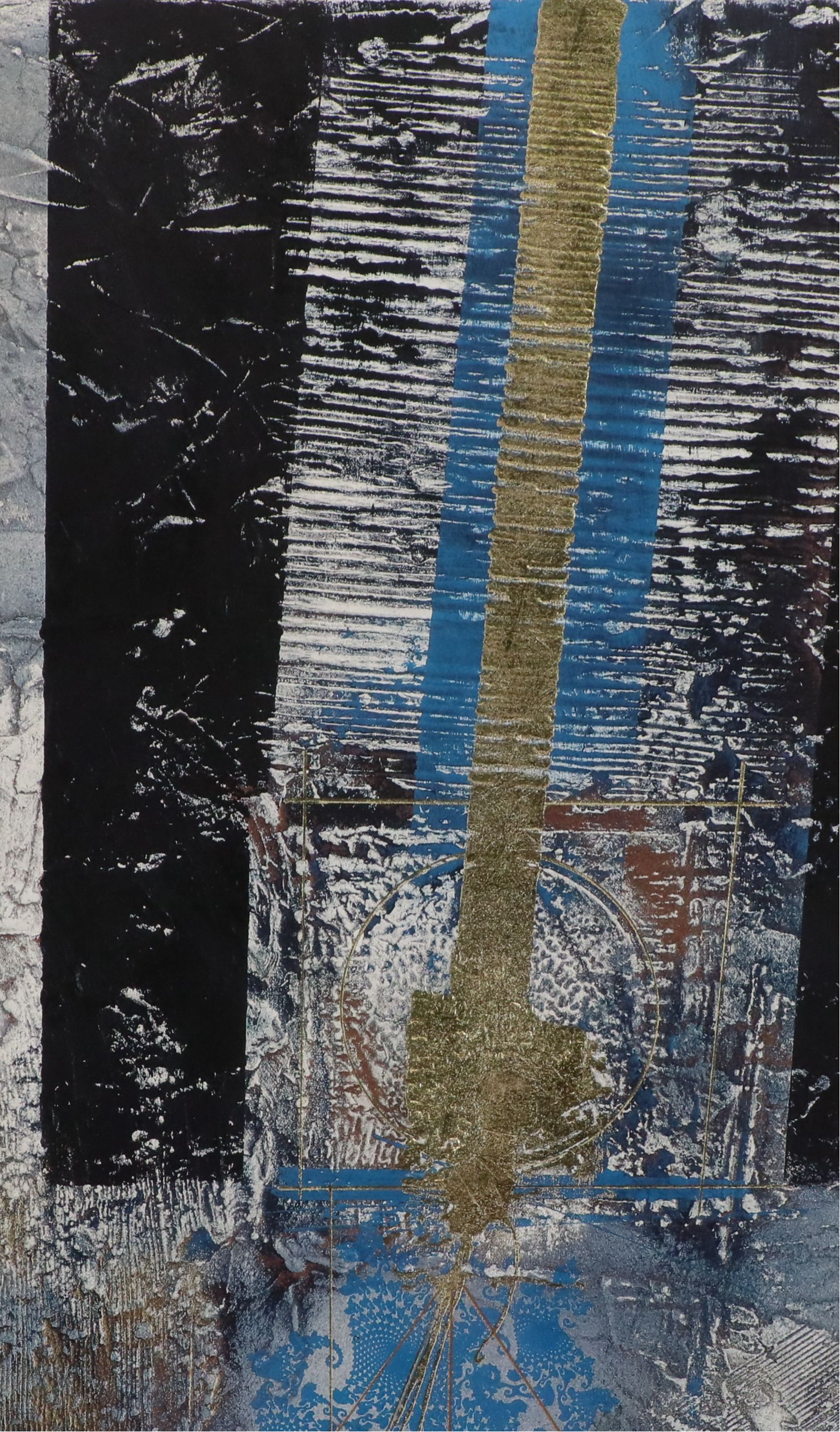 Attributed to Robert Alan DeVoe Abstract Mixed Media Painting, Mid-Late 20th C.