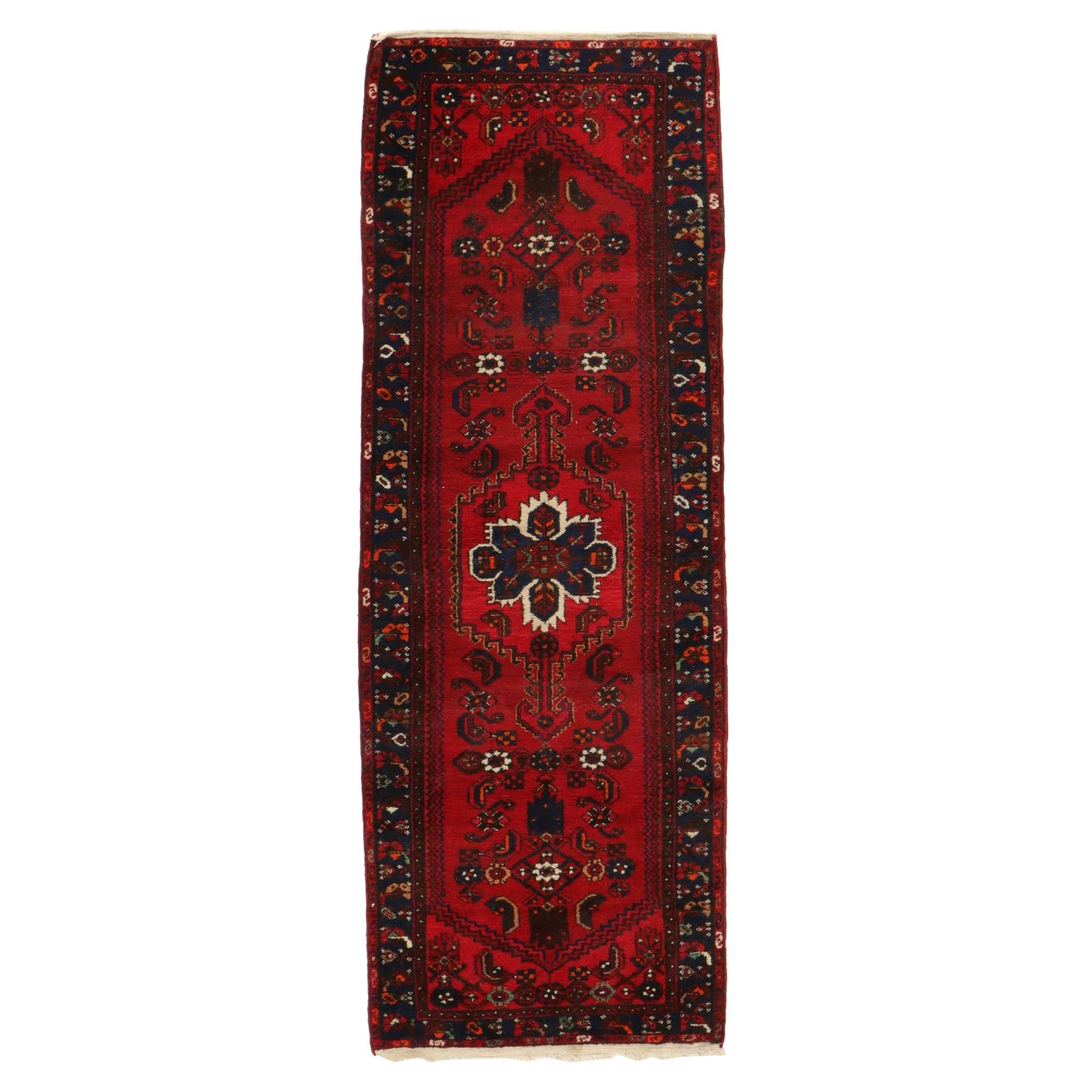 3'6 x 10' Hand-Knotted Persian Hamadan Long Rug
