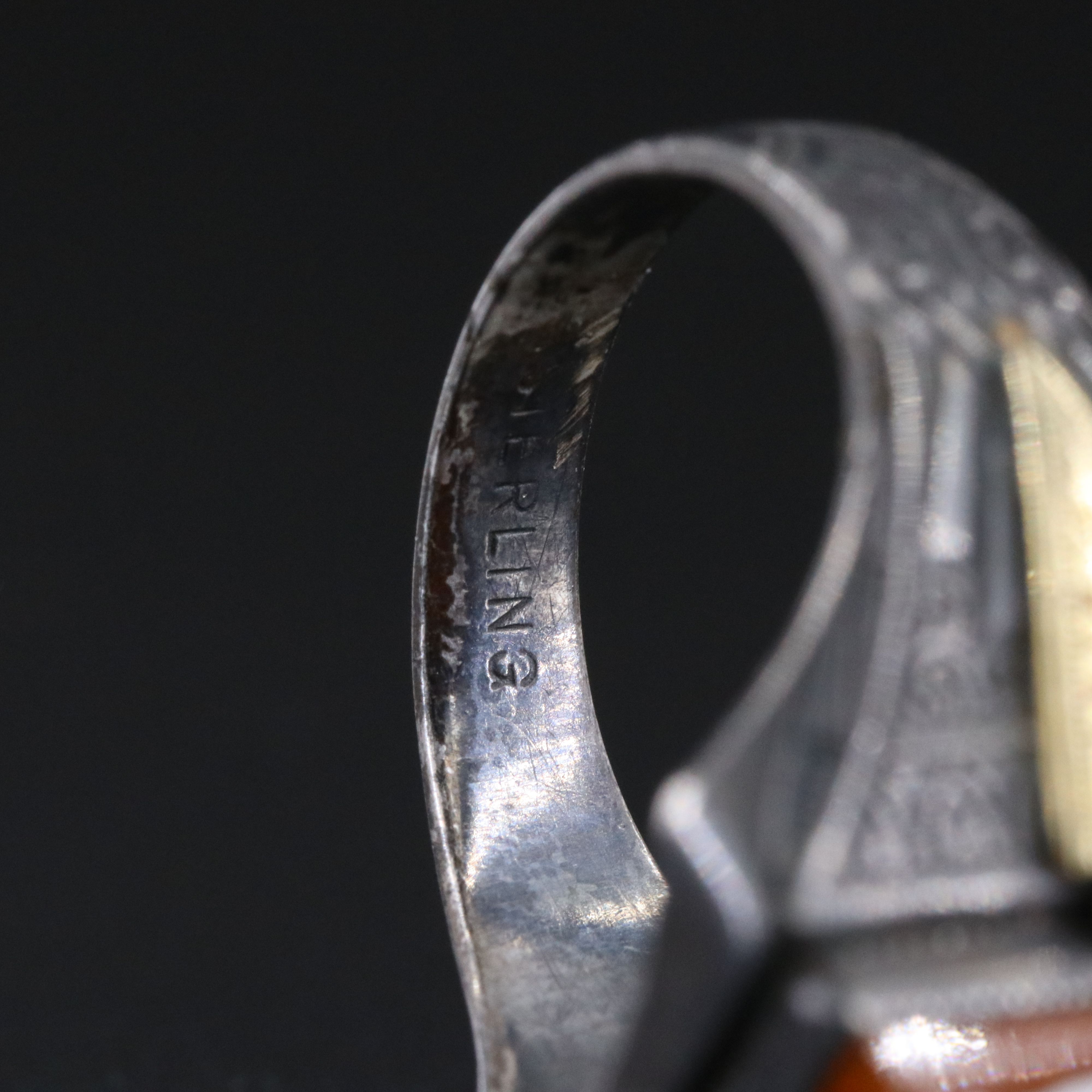 Art Deco Sterling Capita Jugata Cameo Ring