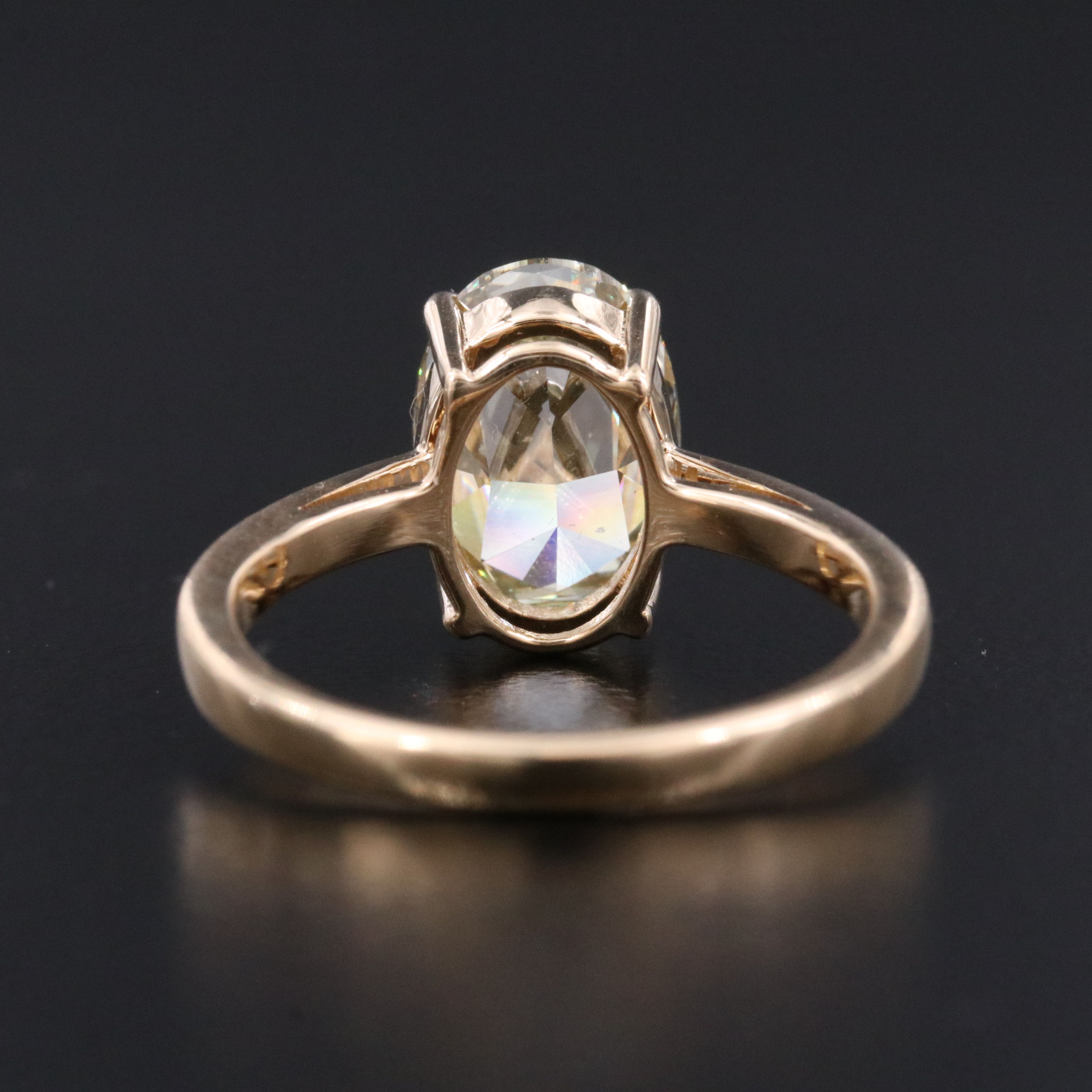 18K 3.03 Lab Grown Fancy Yellow Diamond Solitaire Ring with IGI Report