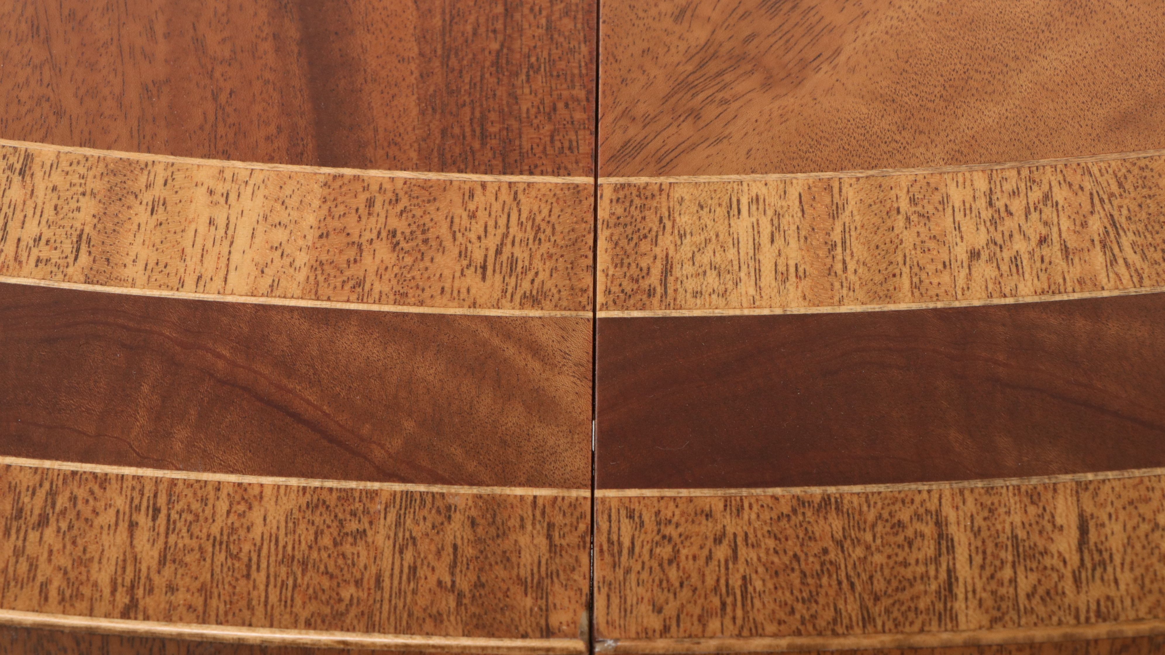 Baker English Regency Style Inlaid Mahogany Pedestal Dining Table