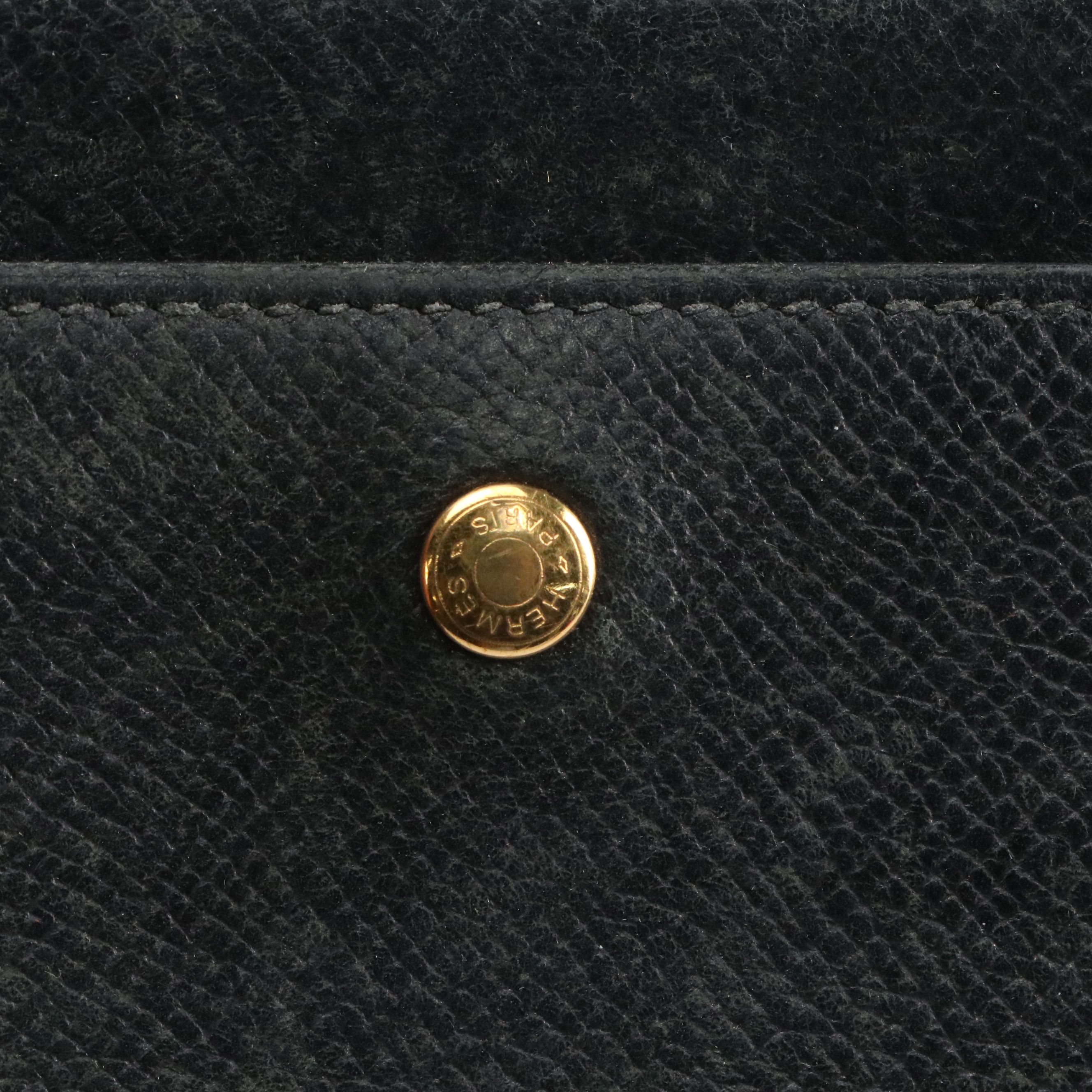 Hermès Coin Purse in Noir Courchevel Leather