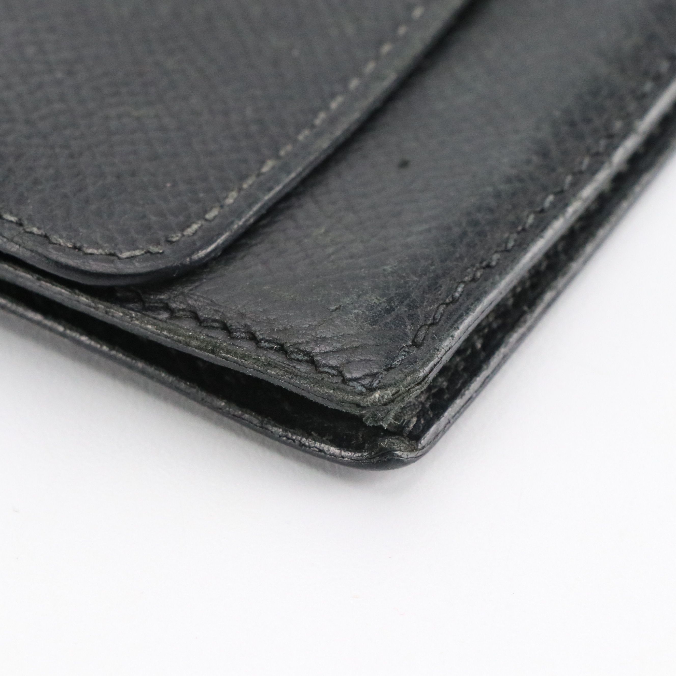 Hermès Coin Purse in Noir Courchevel Leather