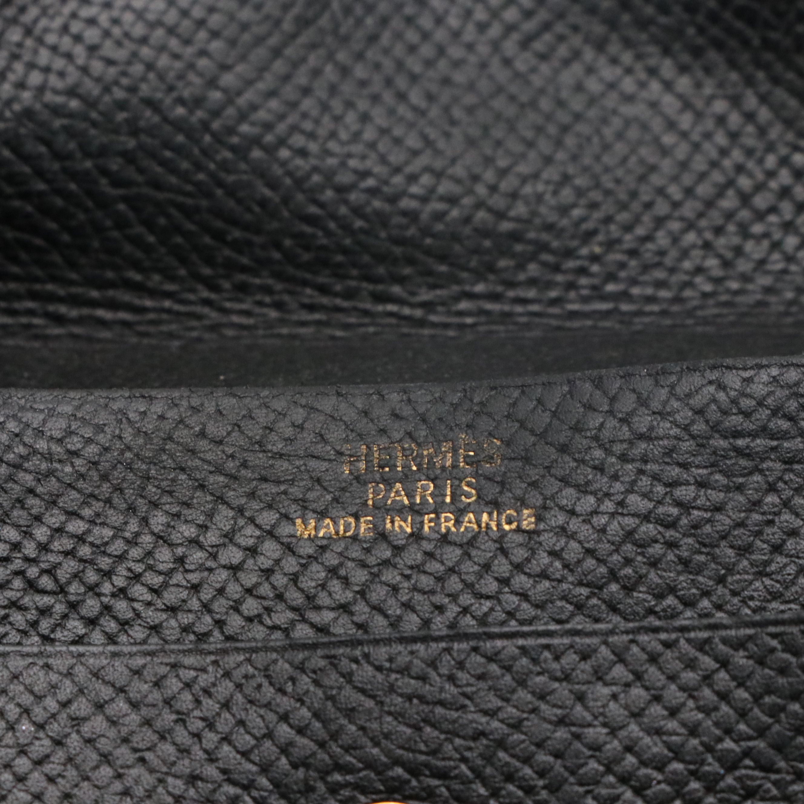 Hermès Coin Purse in Noir Courchevel Leather